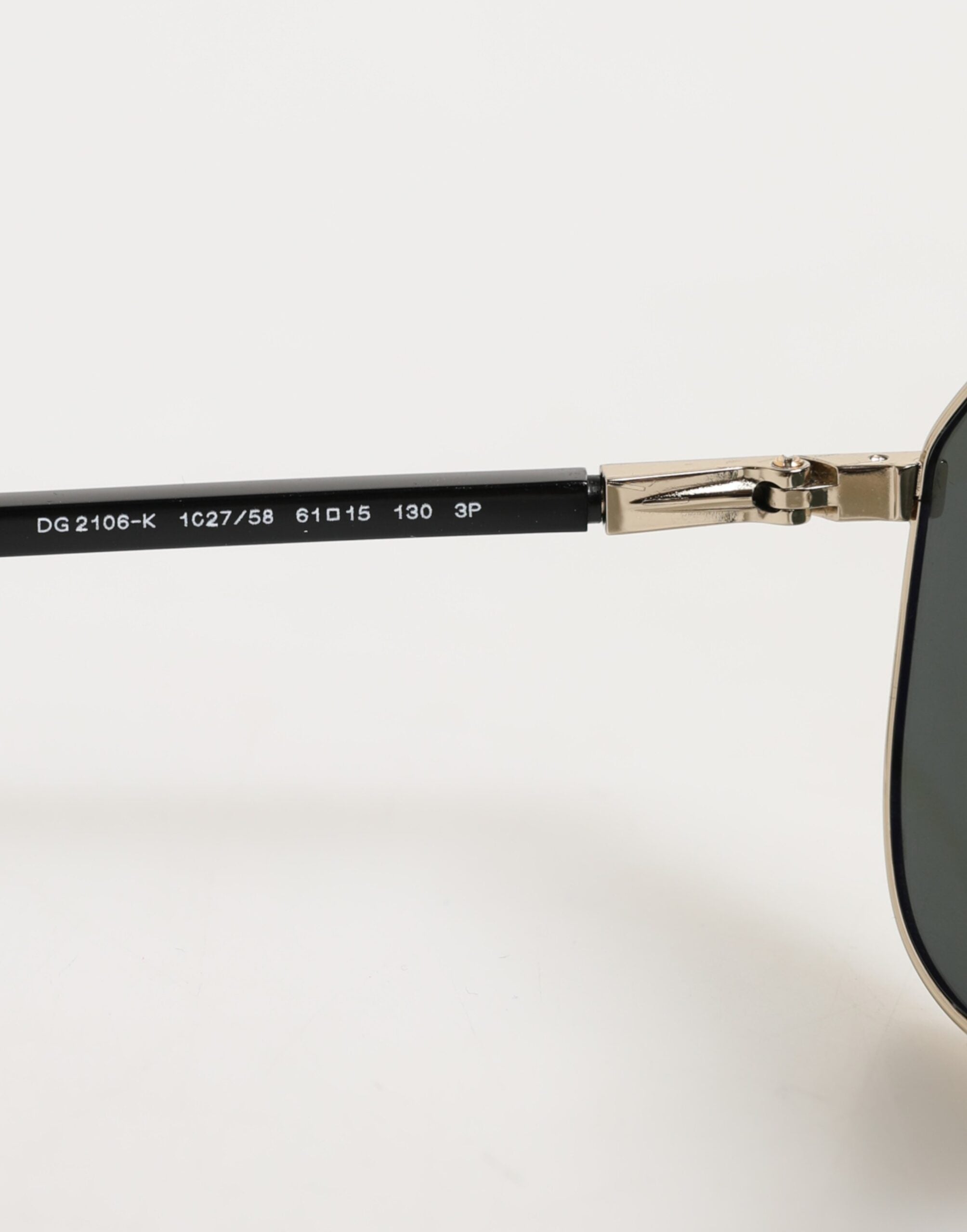 Dolce & Gabbana DG2106K Schwarze Sonnenbrille mit vergoldetem Metallrahmen und polarisierten Gläsern