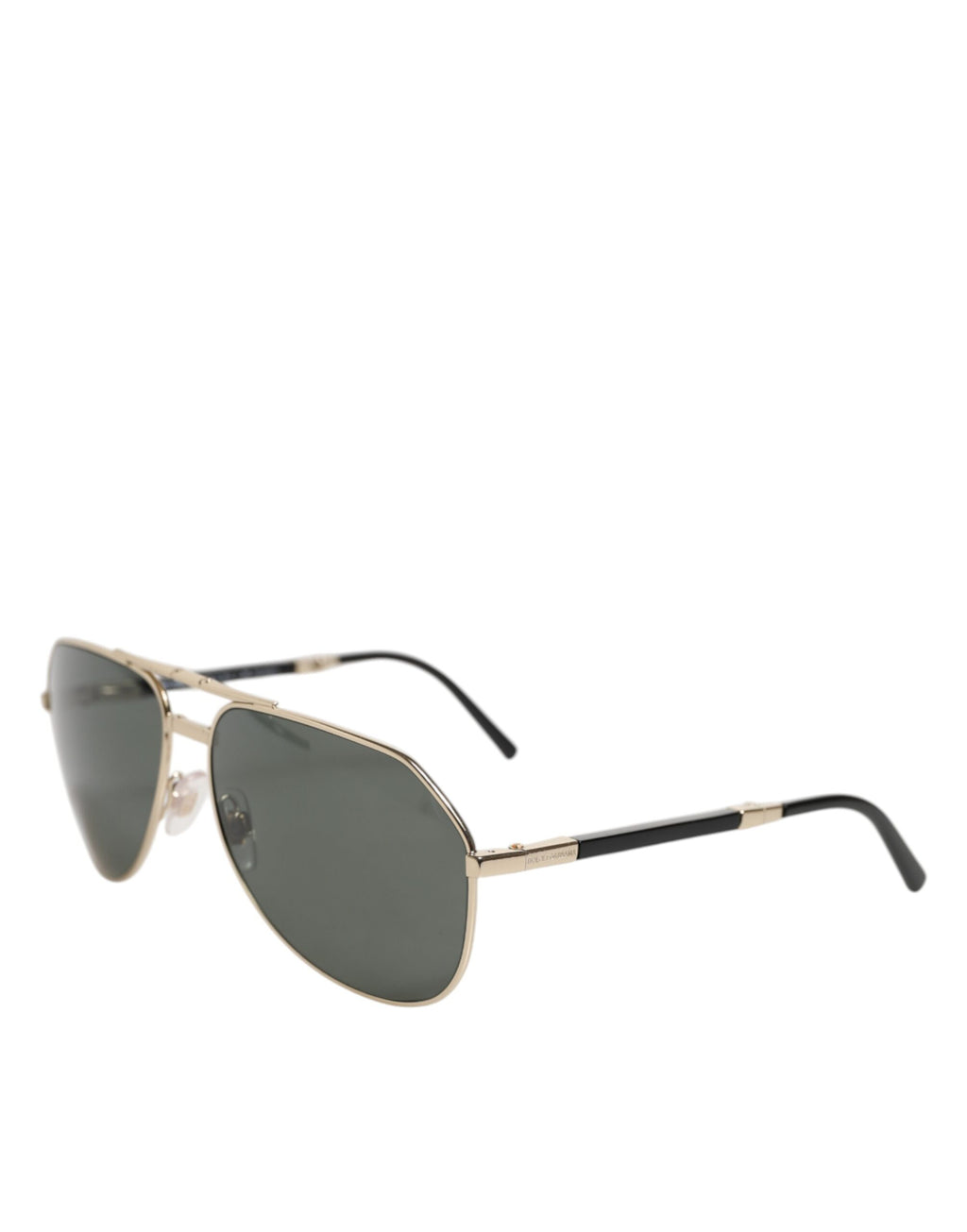 Dolce & Gabbana DG2106K Schwarze Sonnenbrille mit vergoldetem Metallrahmen und polarisierten Gläsern