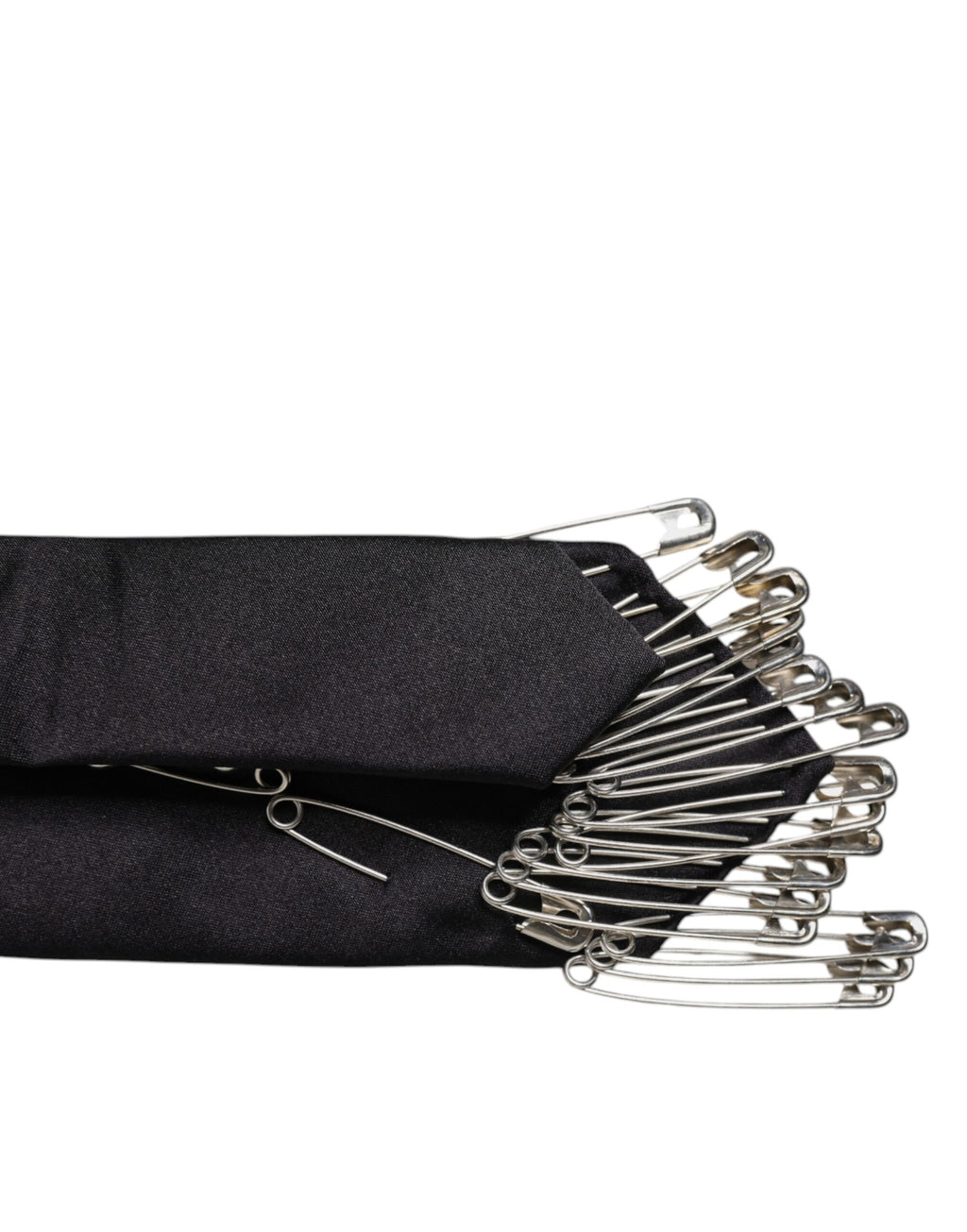 Dolce & Gabbana Schwarze Sicherheitsnadeln aus Seide, verstellbare Krawatte