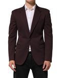 Dolce & Gabbana Maroon Cotton 2 Buttons Suit Jacket Blazer