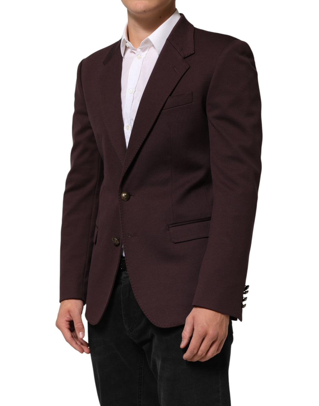 Dolce & Gabbana Maroon-roter Baumwoll-Blazer mit 2 Knöpfen