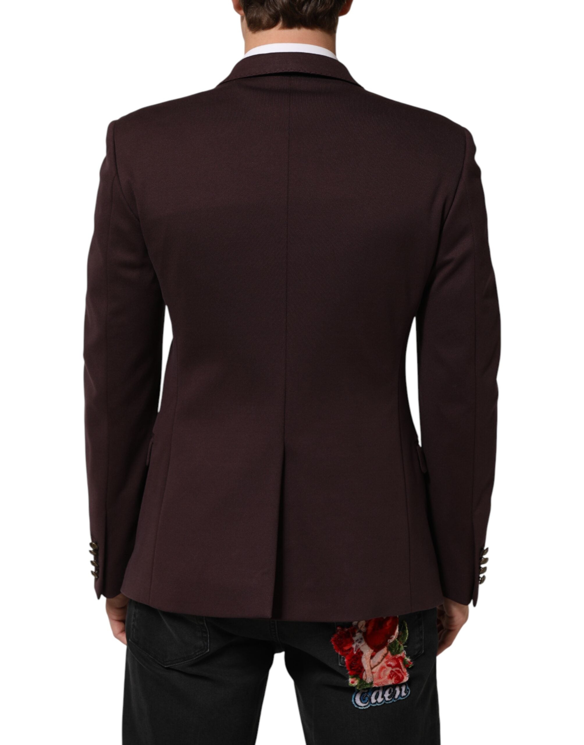 Dolce & Gabbana Maroon-roter Baumwoll-Blazer mit 2 Knöpfen