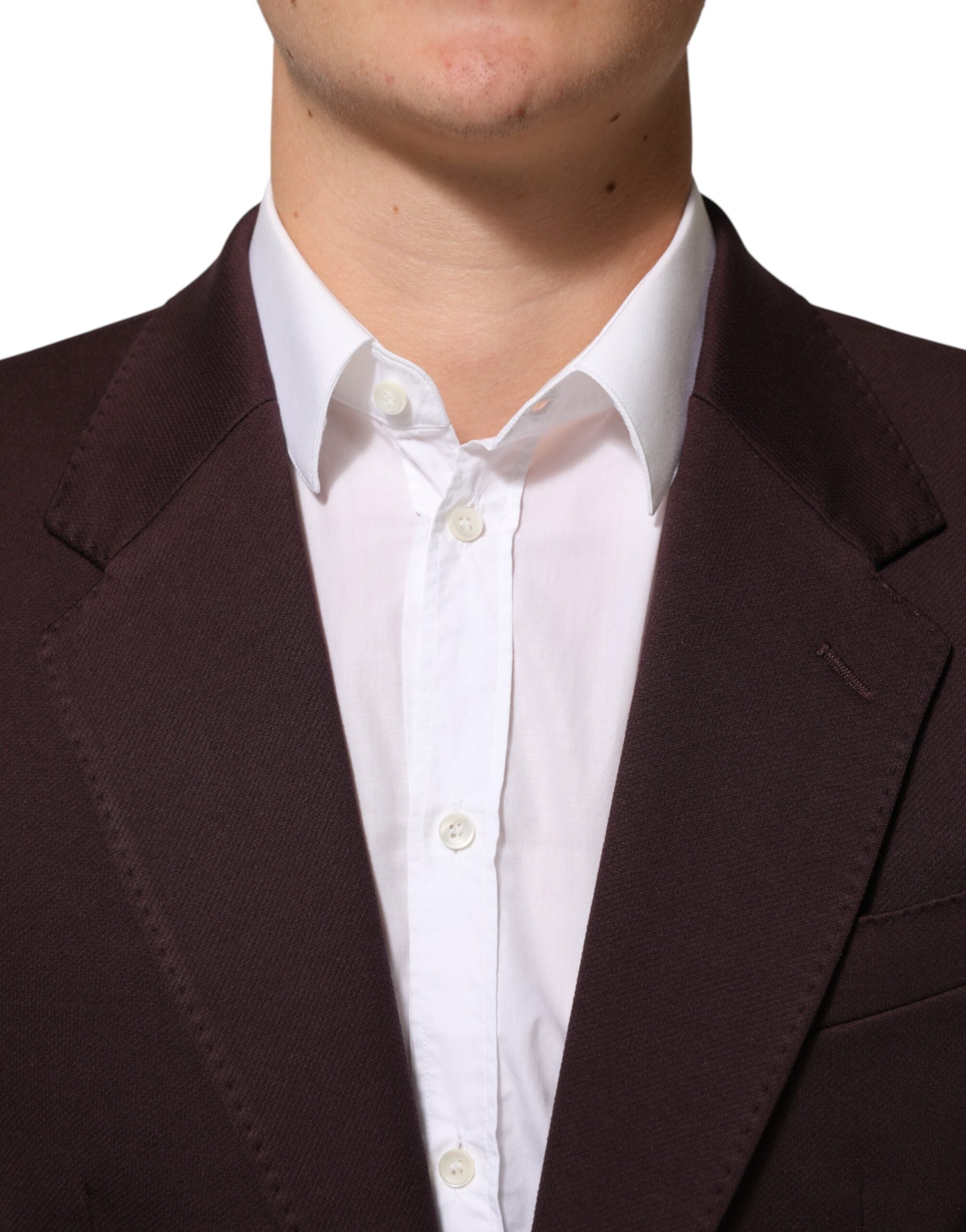 Dolce & Gabbana Maroon-roter Baumwoll-Blazer mit 2 Knöpfen