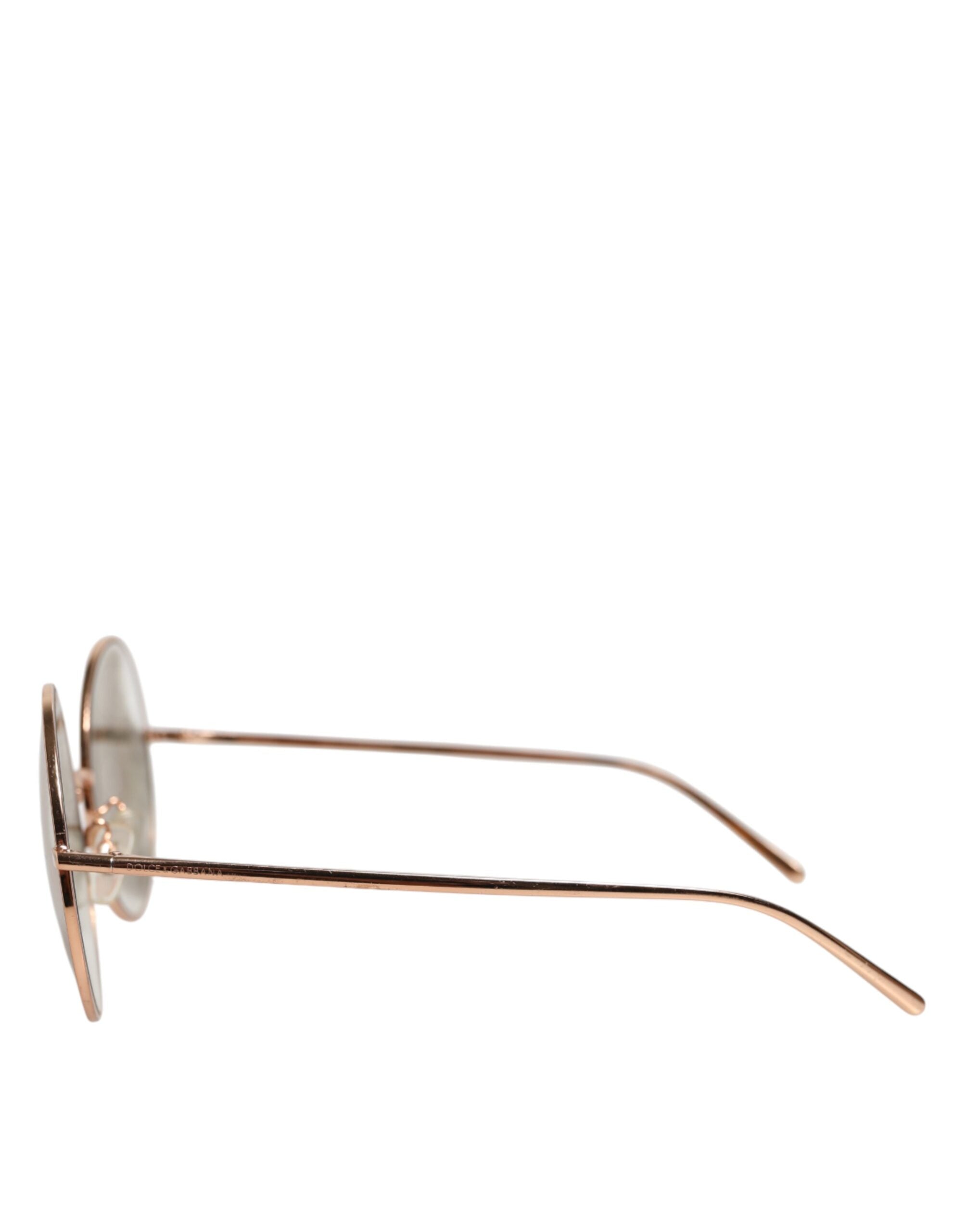 Dolce & Gabbana Sonnenbrille mit roségoldenen Rändern und runden Gläsern