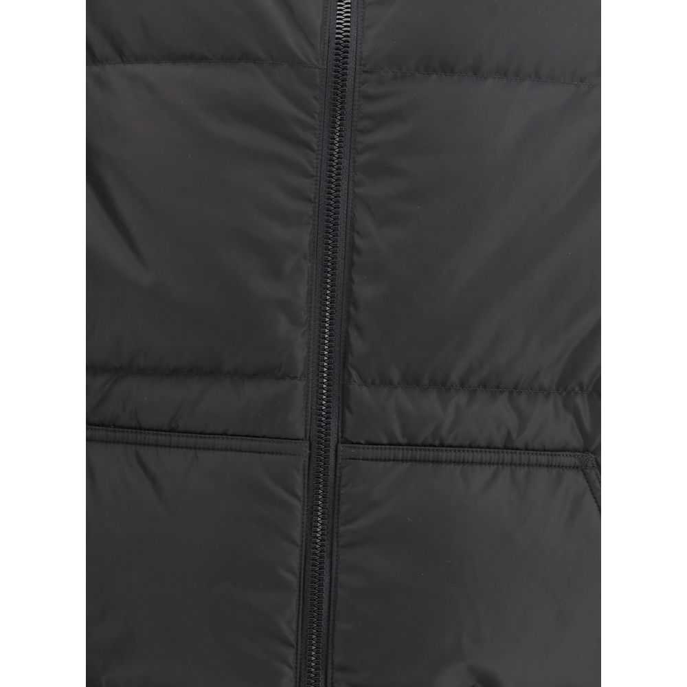 Premiata Schwarze Polyamid-Jacke in Überlänge