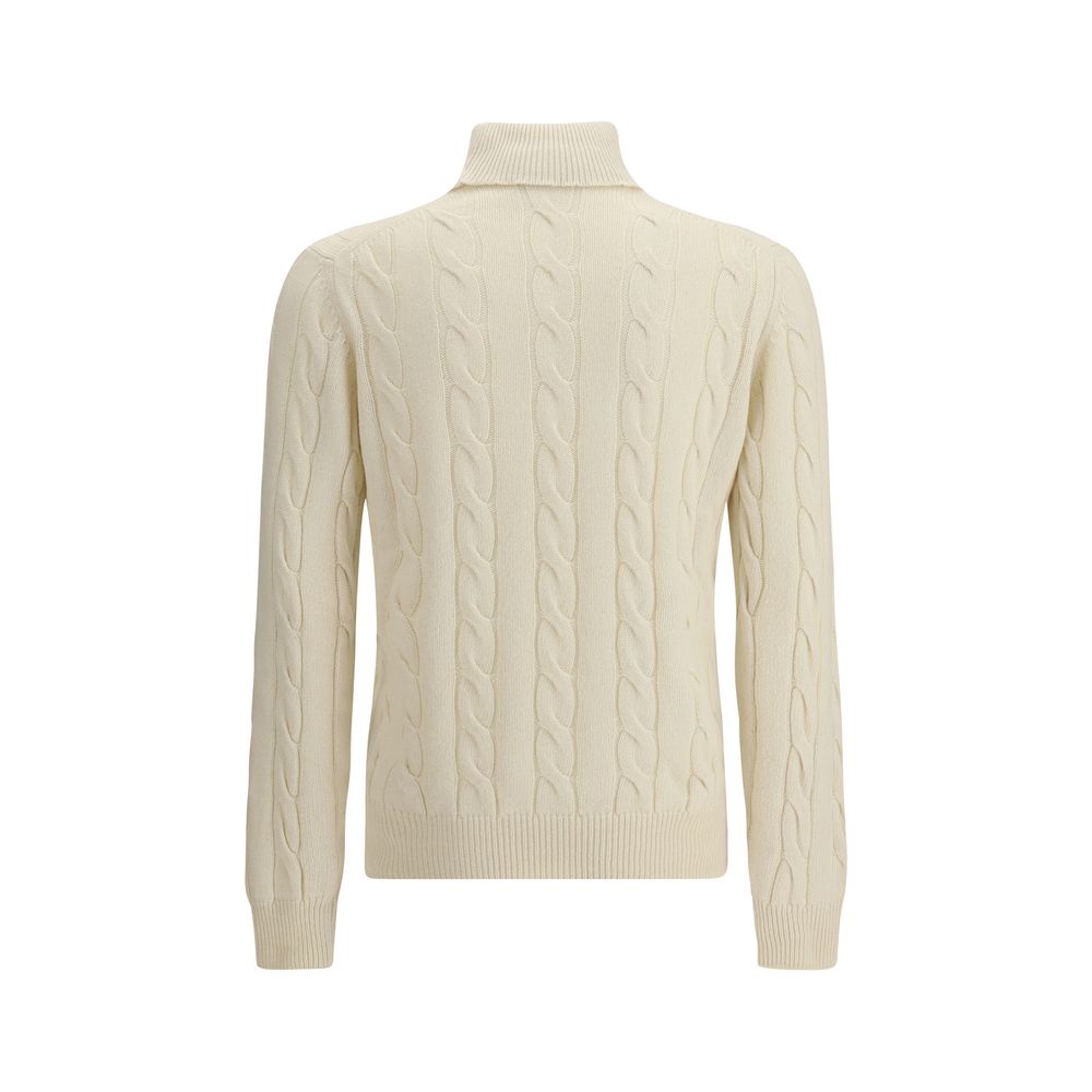 Aragona Cashmere Weißer Kaschmir-Rollkragenpullover