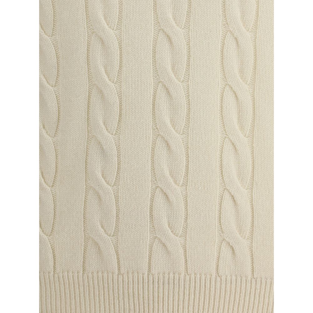 Aragona Cashmere Weißer Kaschmir-Rollkragenpullover