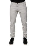 Dolce & Gabbana White Cotton Stretch Skinny Men Denim Jeans