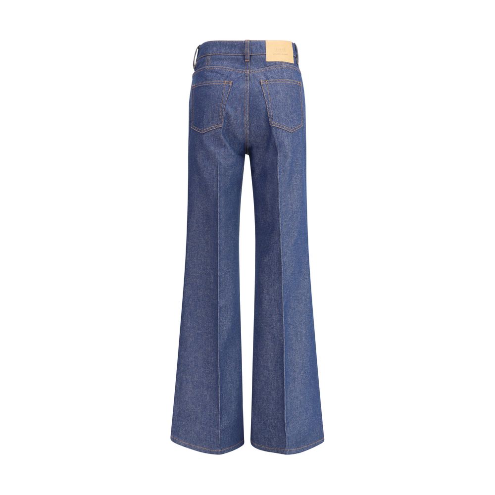 Ami Paris Blaue Baumwoll-Jeans mit Schlag