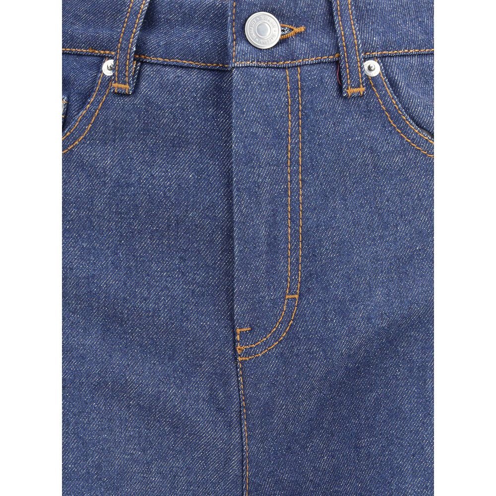 Ami Paris Blaue Baumwoll-Jeans mit Schlag