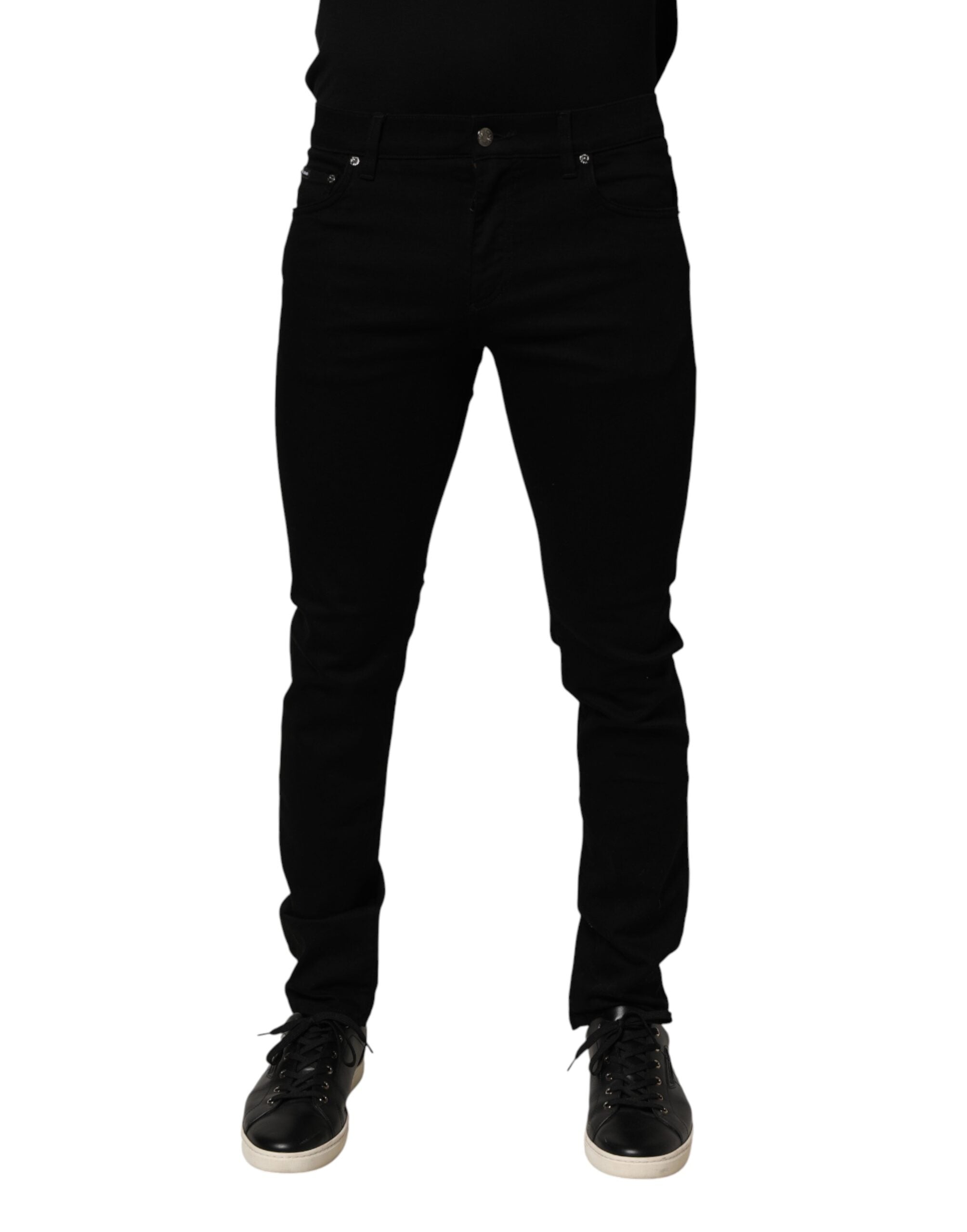 Dolce & Gabbana Schwarze Stretch-Baumwolljeans mit schmaler Passform für Herren