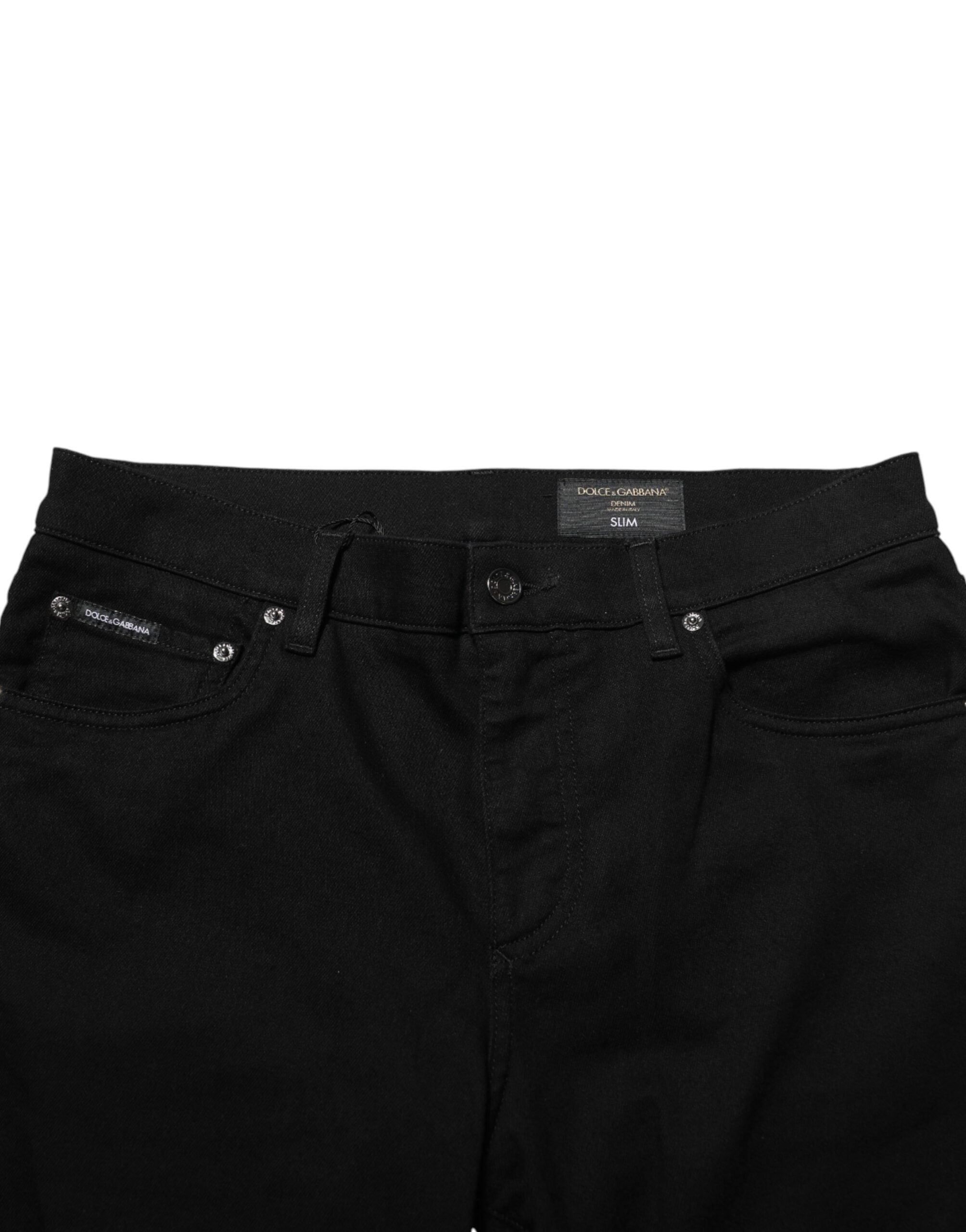 Dolce & Gabbana Schwarze Stretch-Baumwolljeans mit schmaler Passform für Herren