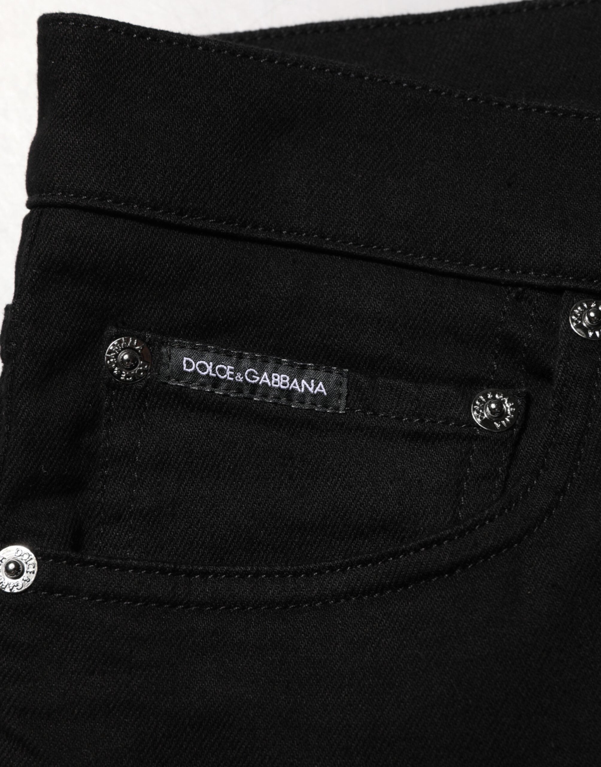 Dolce & Gabbana Schwarze Stretch-Baumwolljeans mit schmaler Passform für Herren