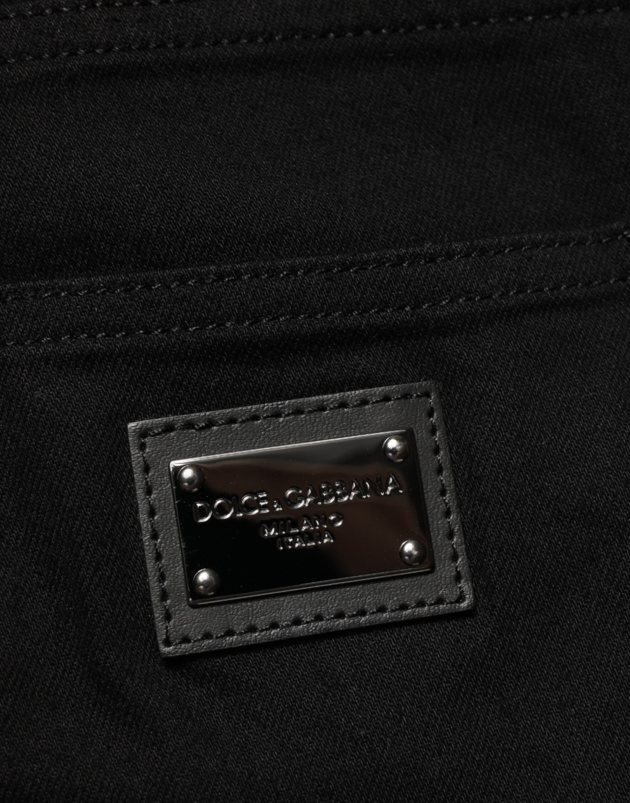 Dolce & Gabbana Schwarze Stretch-Baumwolljeans mit schmaler Passform für Herren