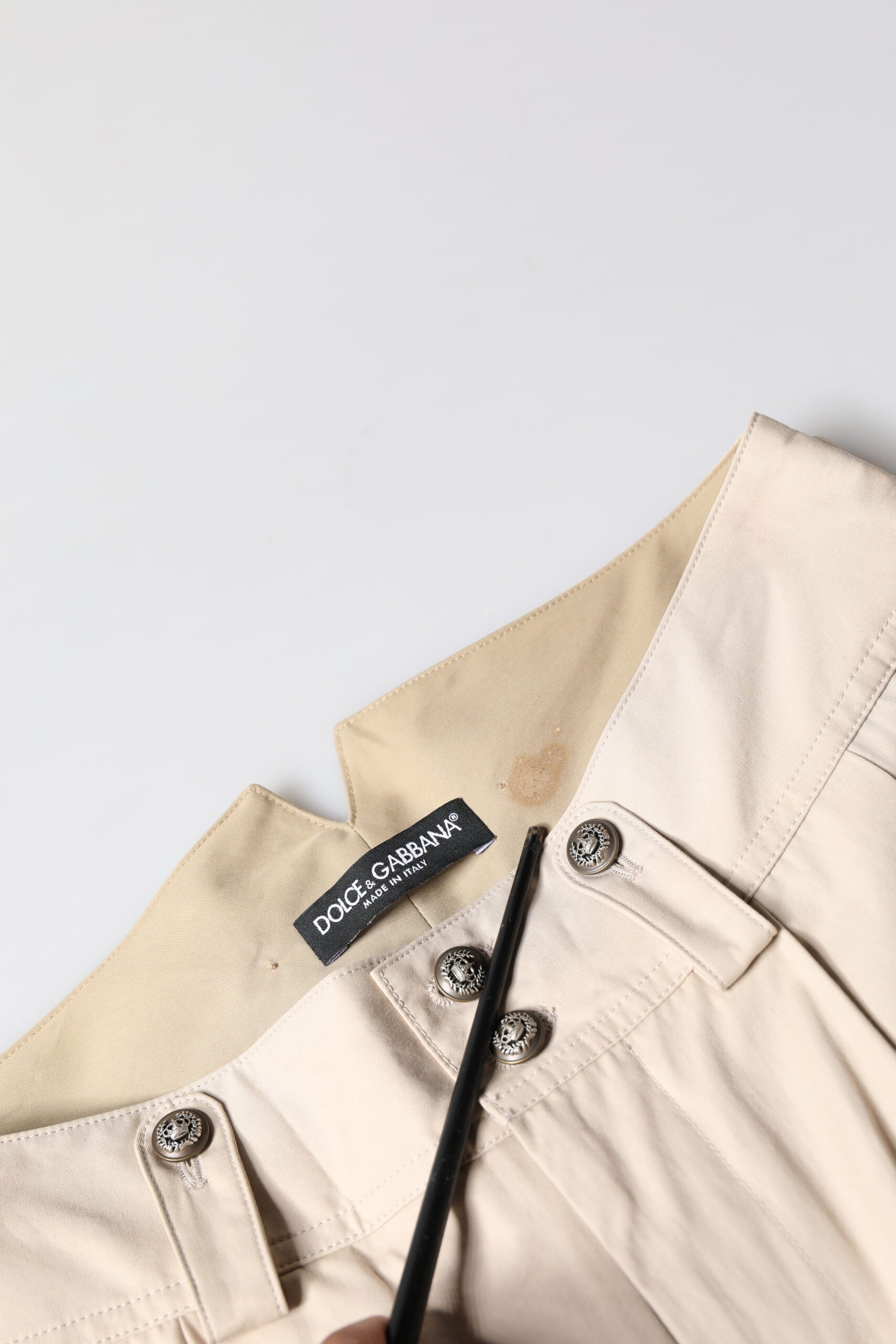 Dolce & Gabbana Beigefarbene Baumwollhose im Cargostil für Herren