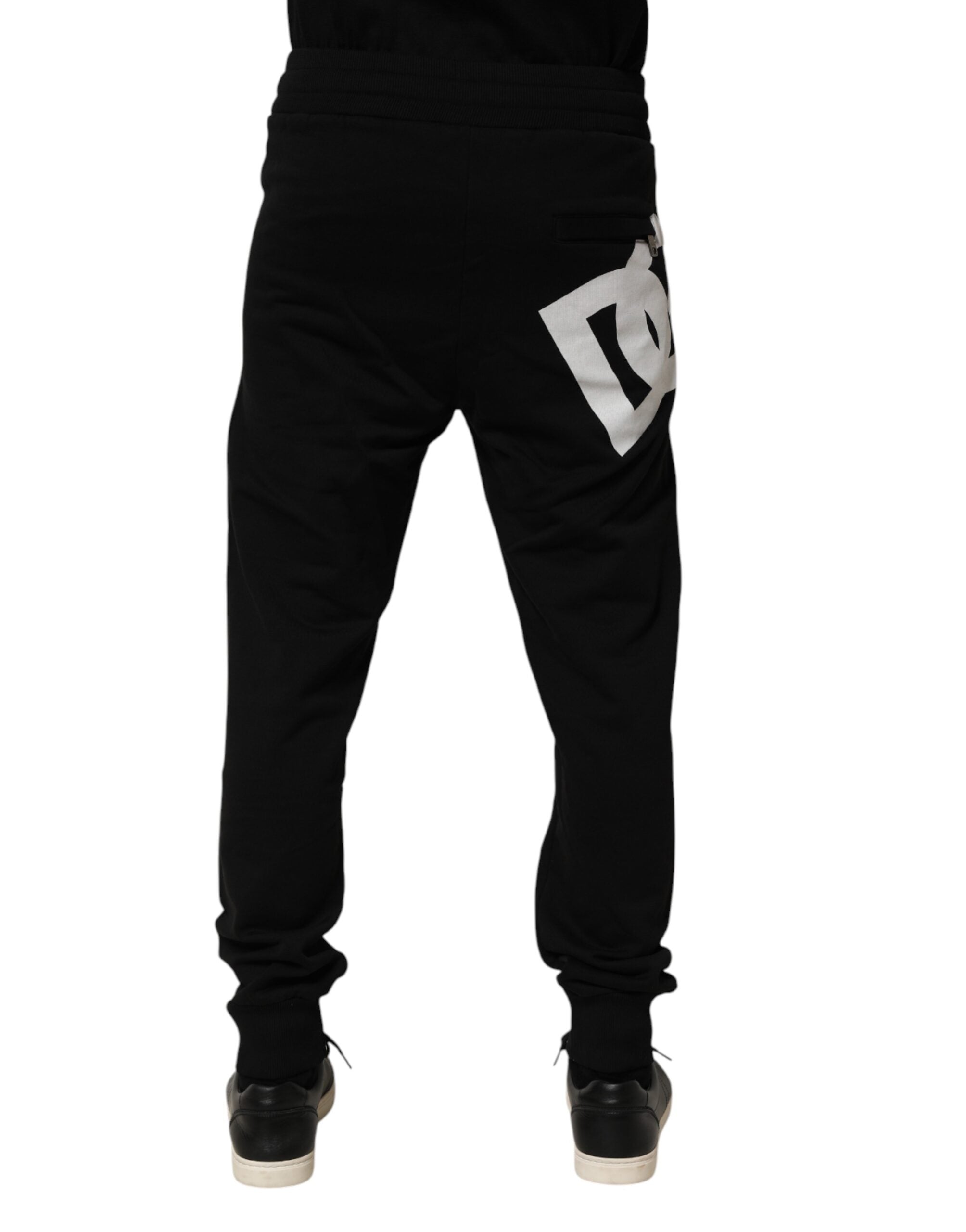 Dolce & Gabbana Schwarze Jogginghose mit DG-Logo aus Baumwolle
