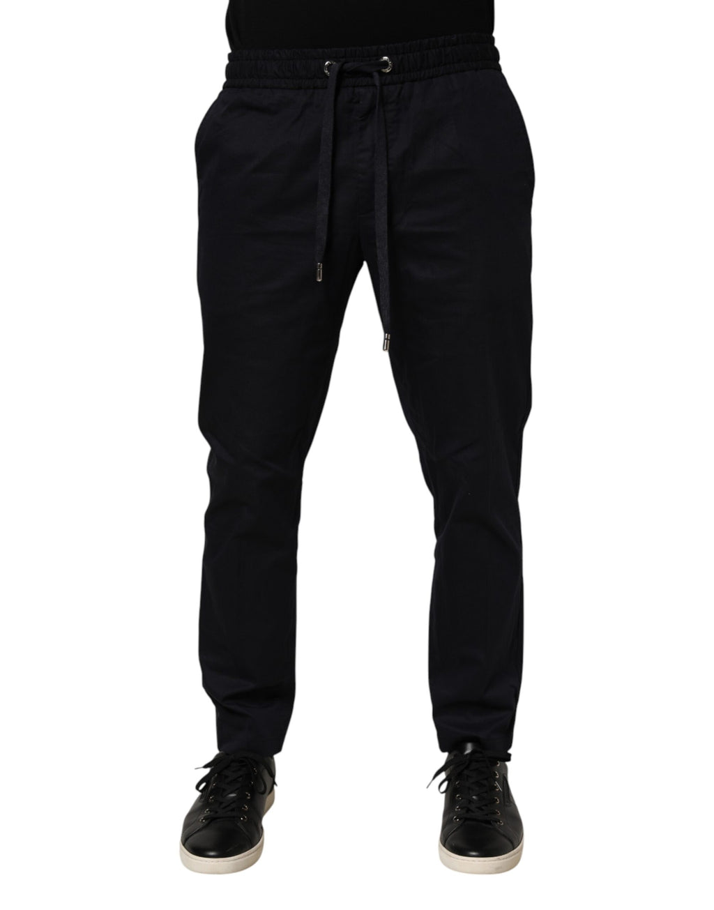 Dolce & Gabbana Schwarze Herren-Jogginghose mit Kordelzug in der Taille