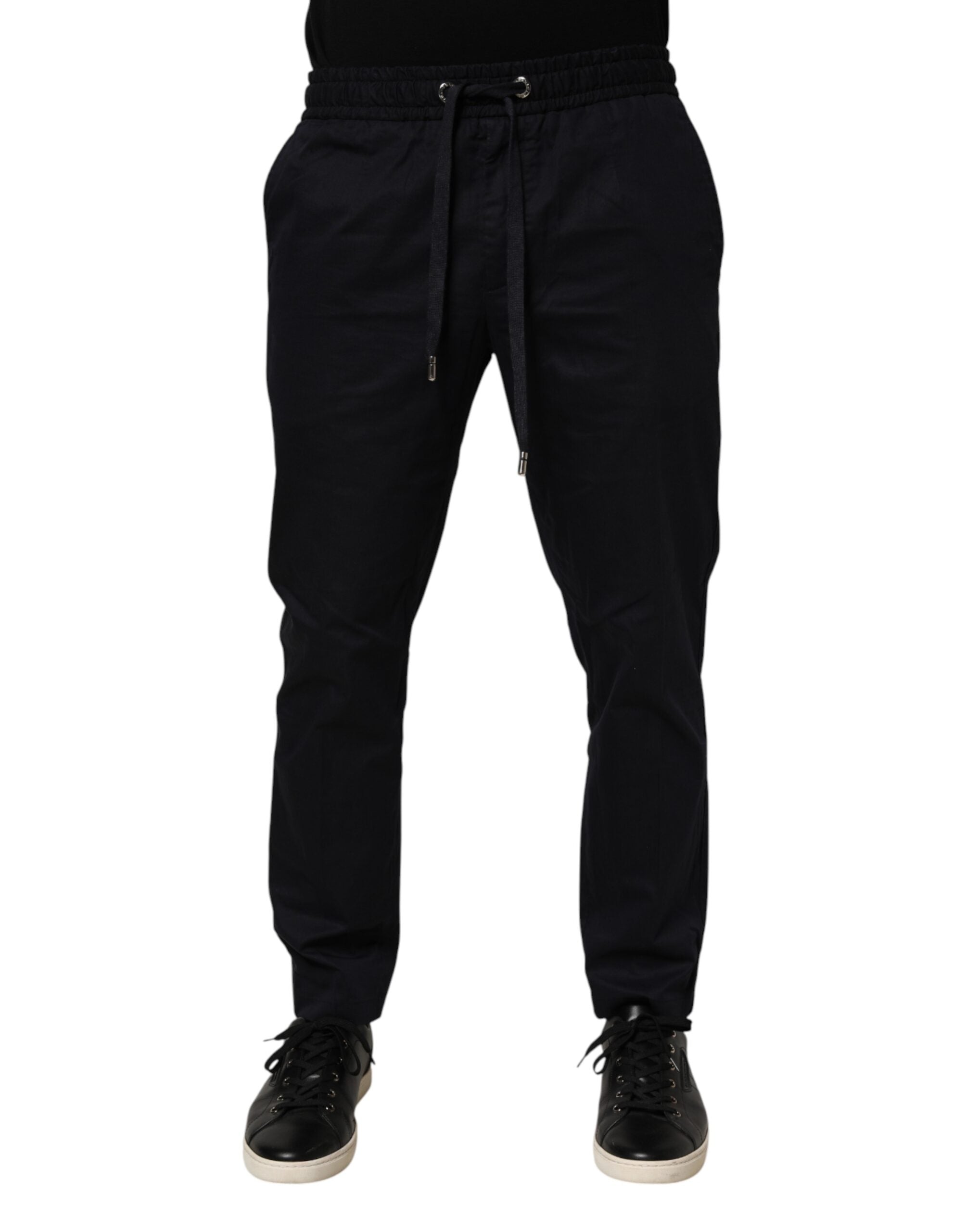 Dolce & Gabbana Schwarze Herren-Jogginghose mit Kordelzug in der Taille