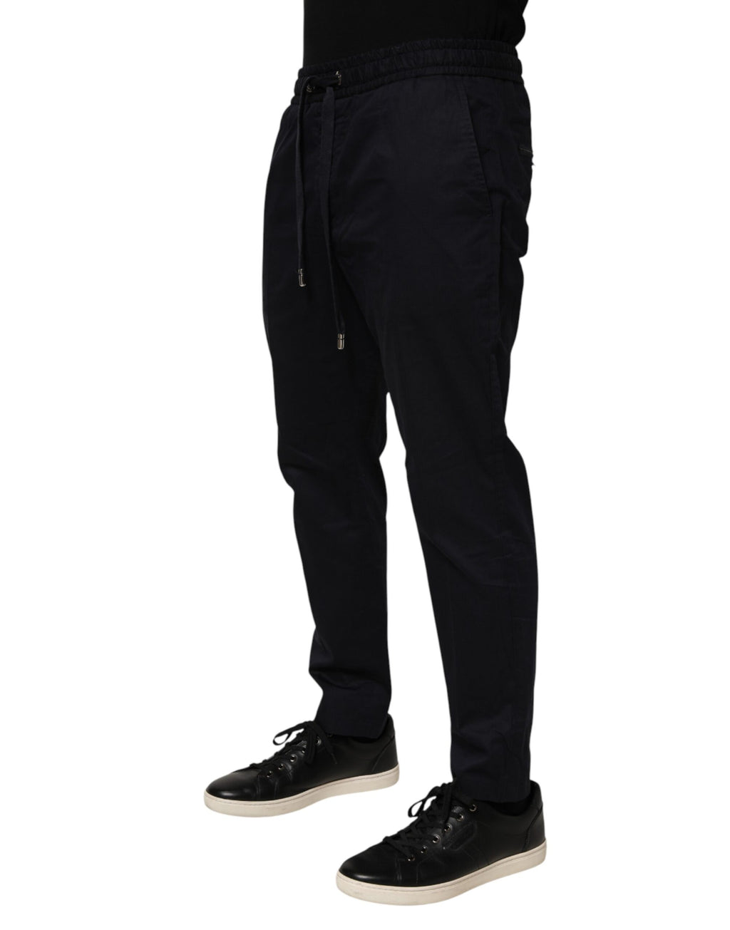 Dolce & Gabbana Schwarze Herren-Jogginghose mit Kordelzug in der Taille