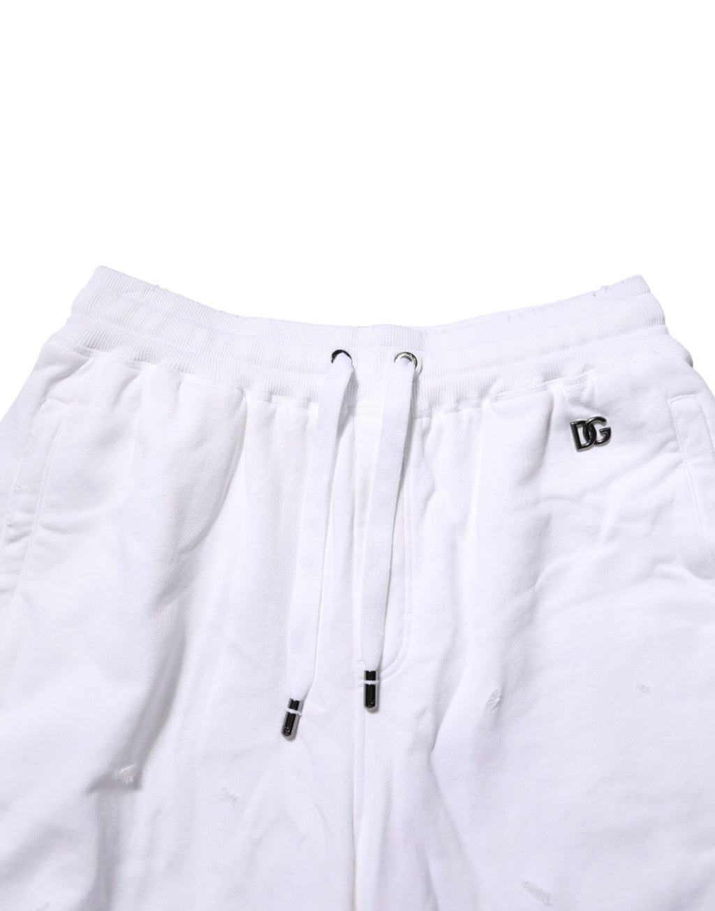 Dolce & Gabbana Weiße Destroyed-Look Baumwoll-Bermuda-Shorts für Herren