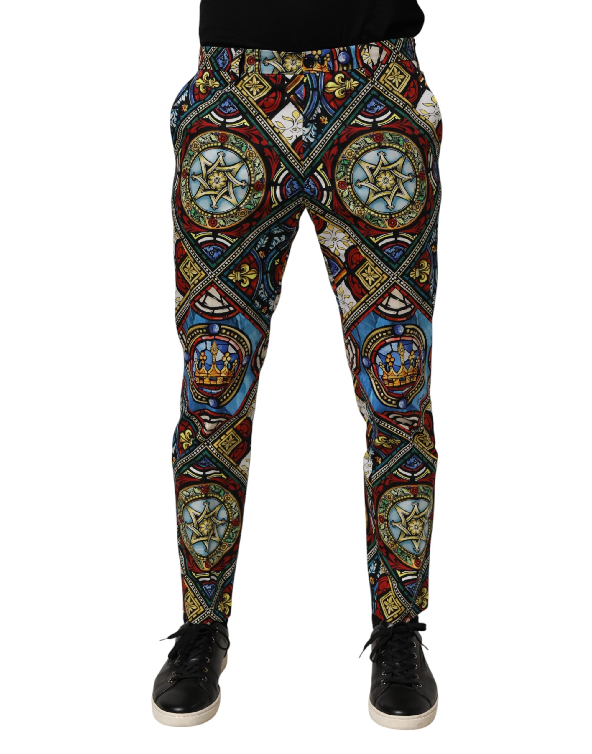 Dolce & Gabbana Hose mit Buntglasfenster-Print in Multicolor