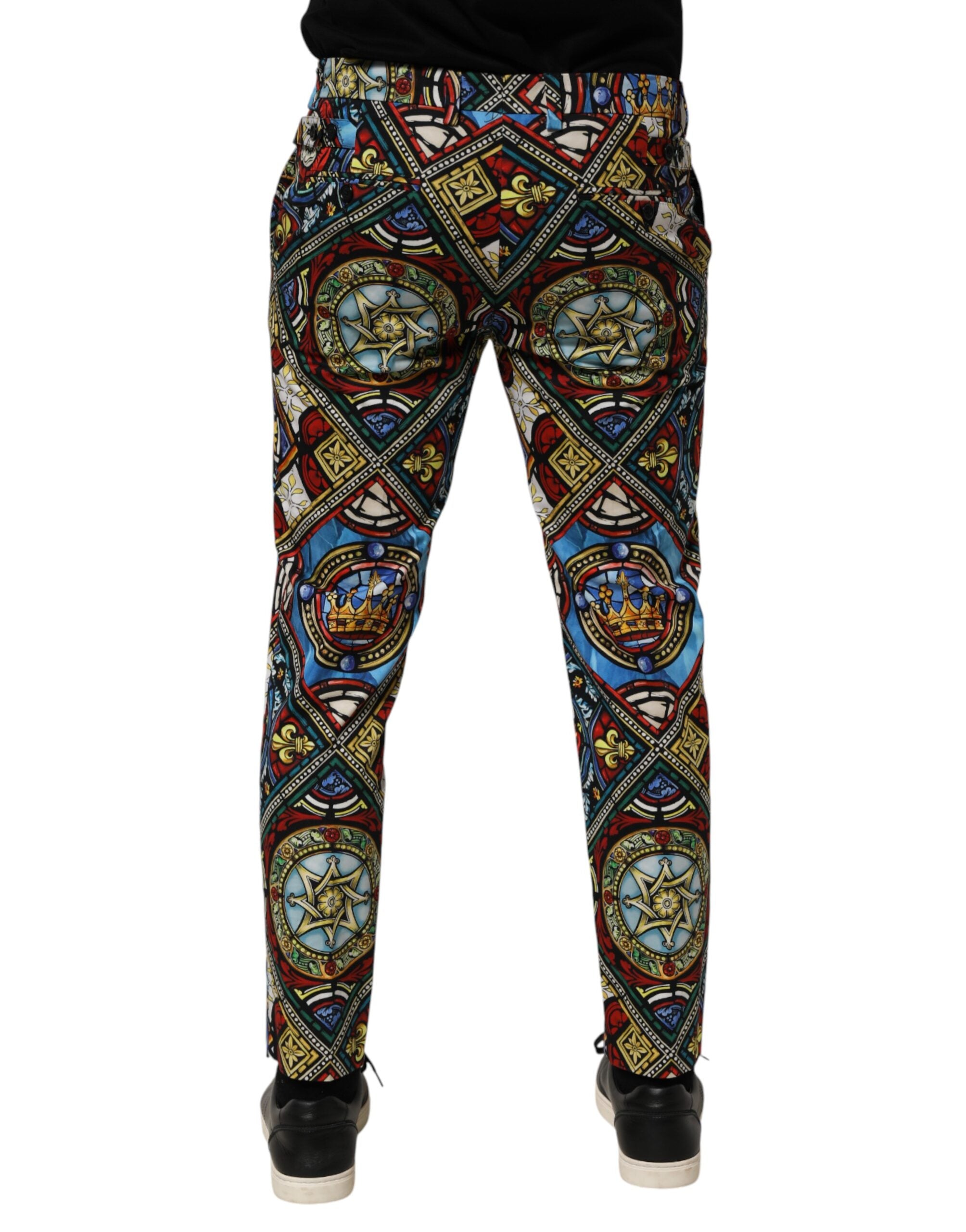 Dolce & Gabbana Hose mit Buntglasfenster-Print in Multicolor
