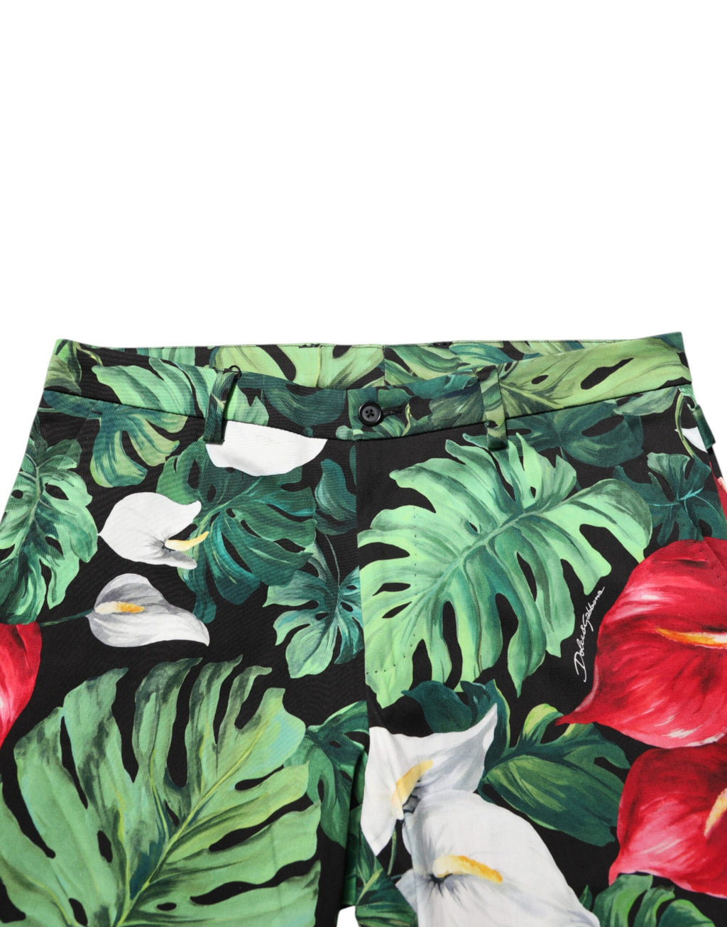 Dolce & Gabbana Bunte Blumen-Print Baumwollhose mit schmal zulaufendem Bein