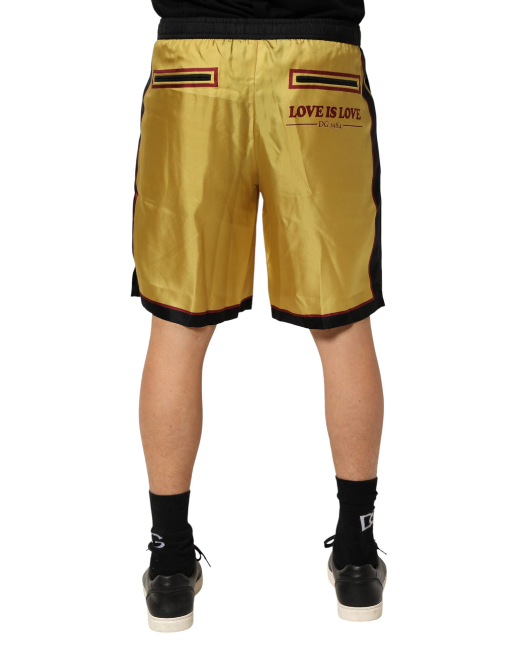 Dolce & Gabbana Gelbe Bermudashorts mit Blumenmuster aus Seide