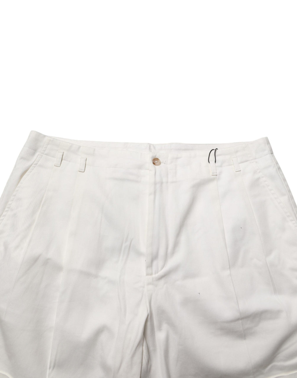 Dolce & Gabbana Weiße Baumwoll-Bermuda-Shorts für Herren mit mittelhohem Bund