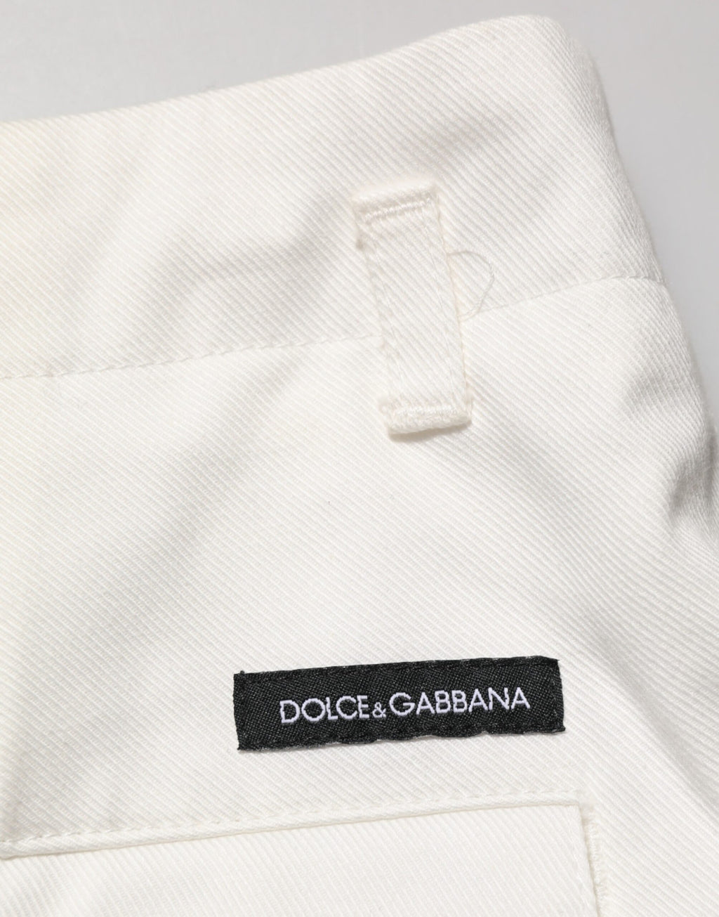 Dolce & Gabbana Weiße Baumwoll-Bermuda-Shorts für Herren mit mittlerer Taille