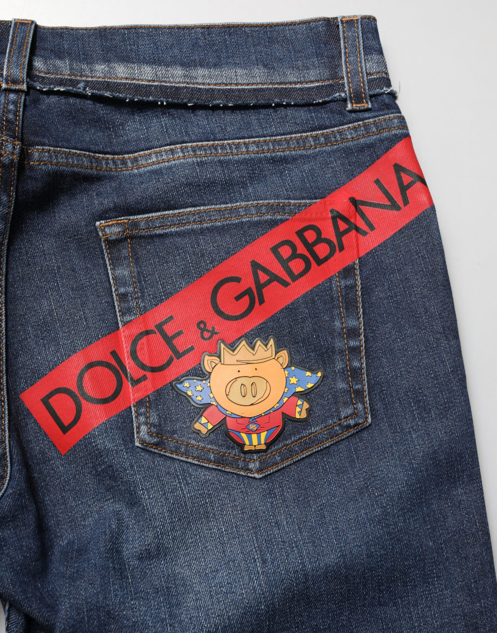 Dolce & Gabbana Enge Herren-Jeans aus blauem Stretch-Baumwoll-Denim