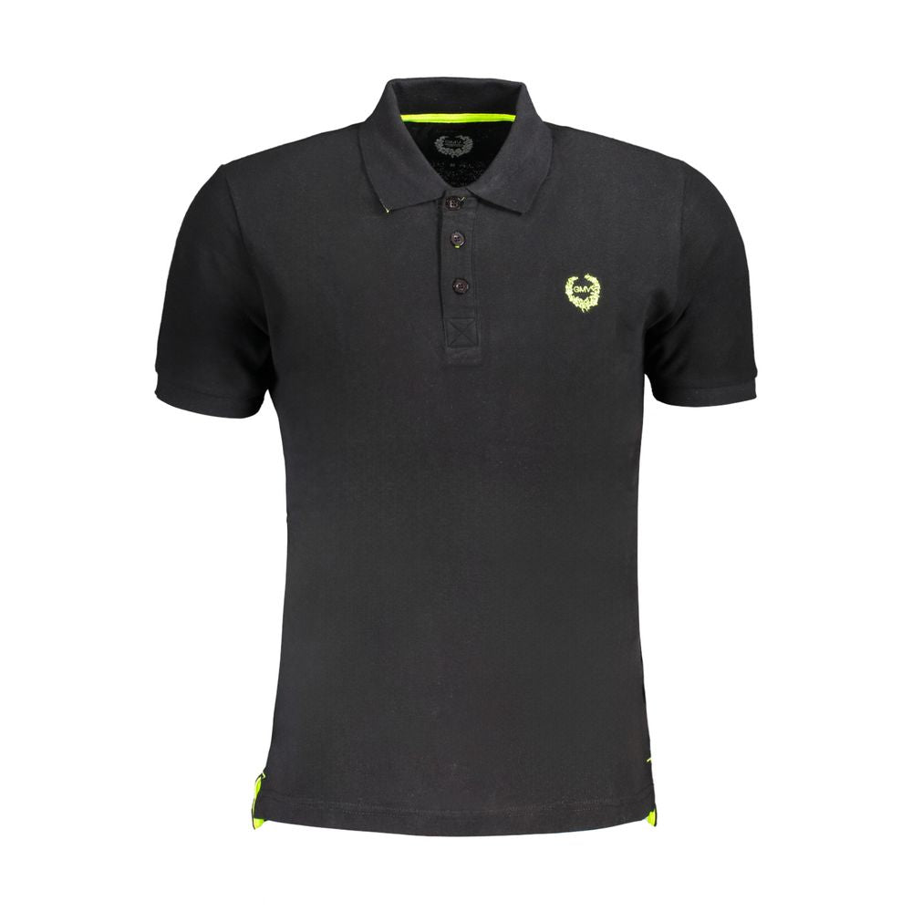 Gianmarco Venturi Schwarzes Baumwoll-Poloshirt