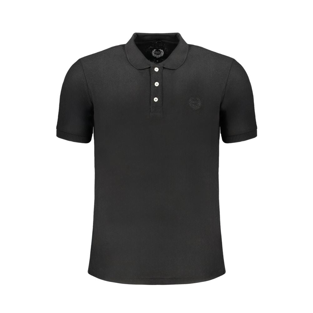 Gianmarco Venturi Schwarzes Baumwoll-Poloshirt