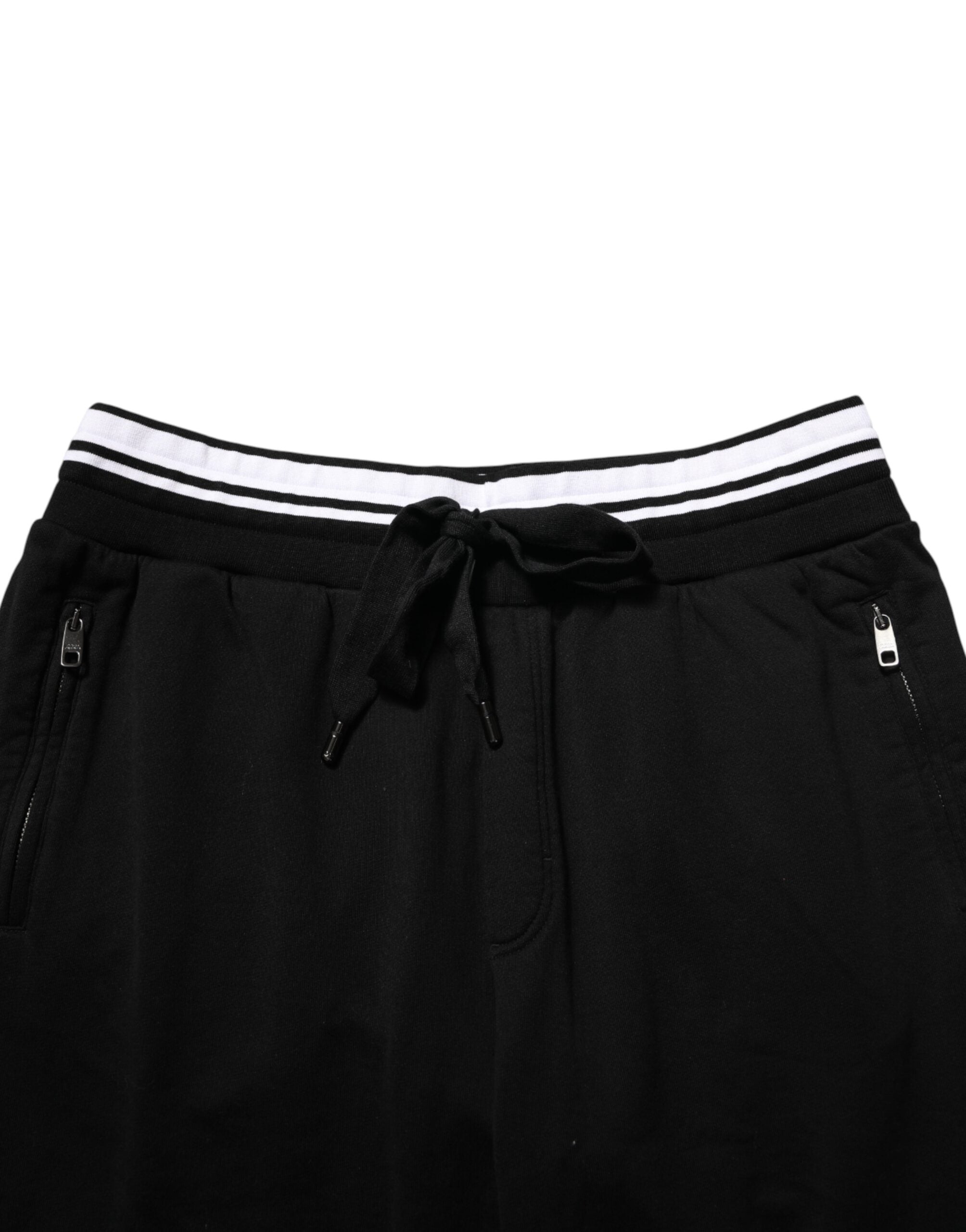 Dolce & Gabbana Schwarze Baumwoll-Jogginghose für Herren mit Herz-Jesu-Motiv