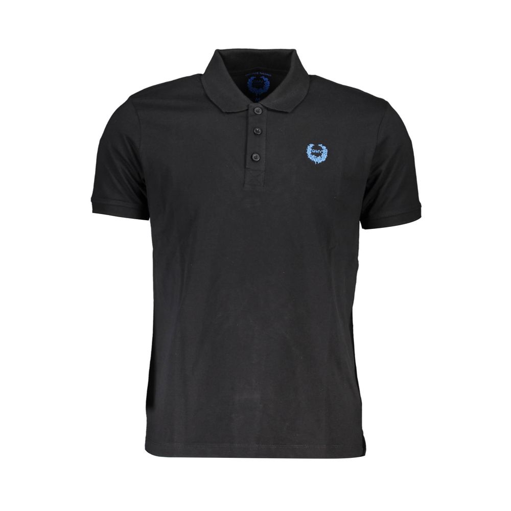 Gianmarco Venturi Schwarzes Baumwoll-Poloshirt