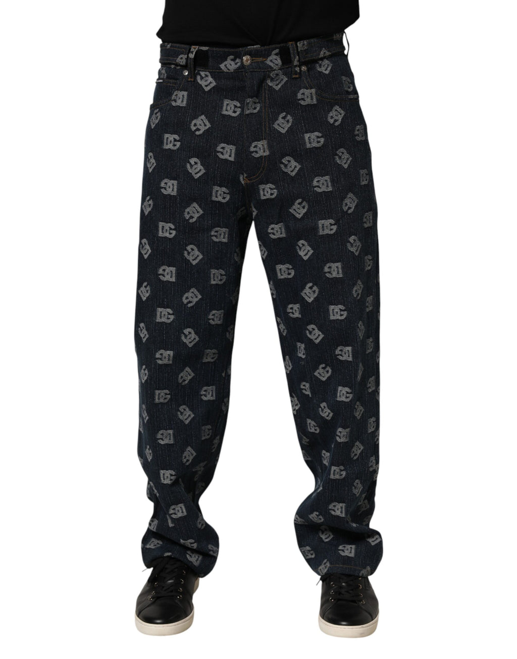 Dolce & Gabbana Gerade Jeans mit blauem Logo-Print für Herren