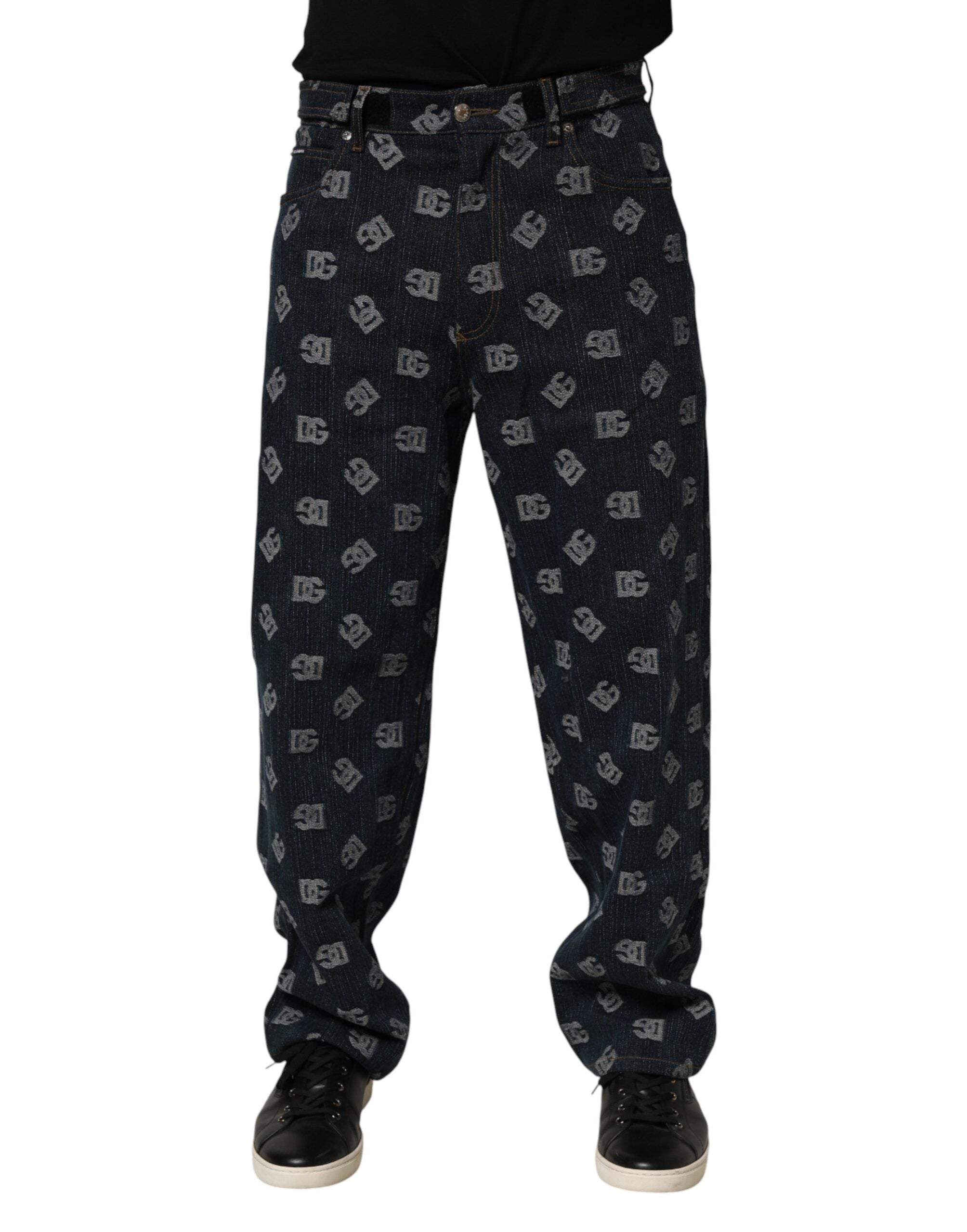 Dolce & Gabbana Gerade Jeans mit blauem Logo-Print für Herren