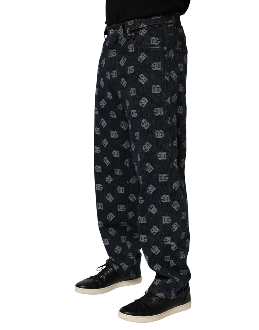 Dolce & Gabbana Gerade Jeans mit blauem Logo-Print für Herren