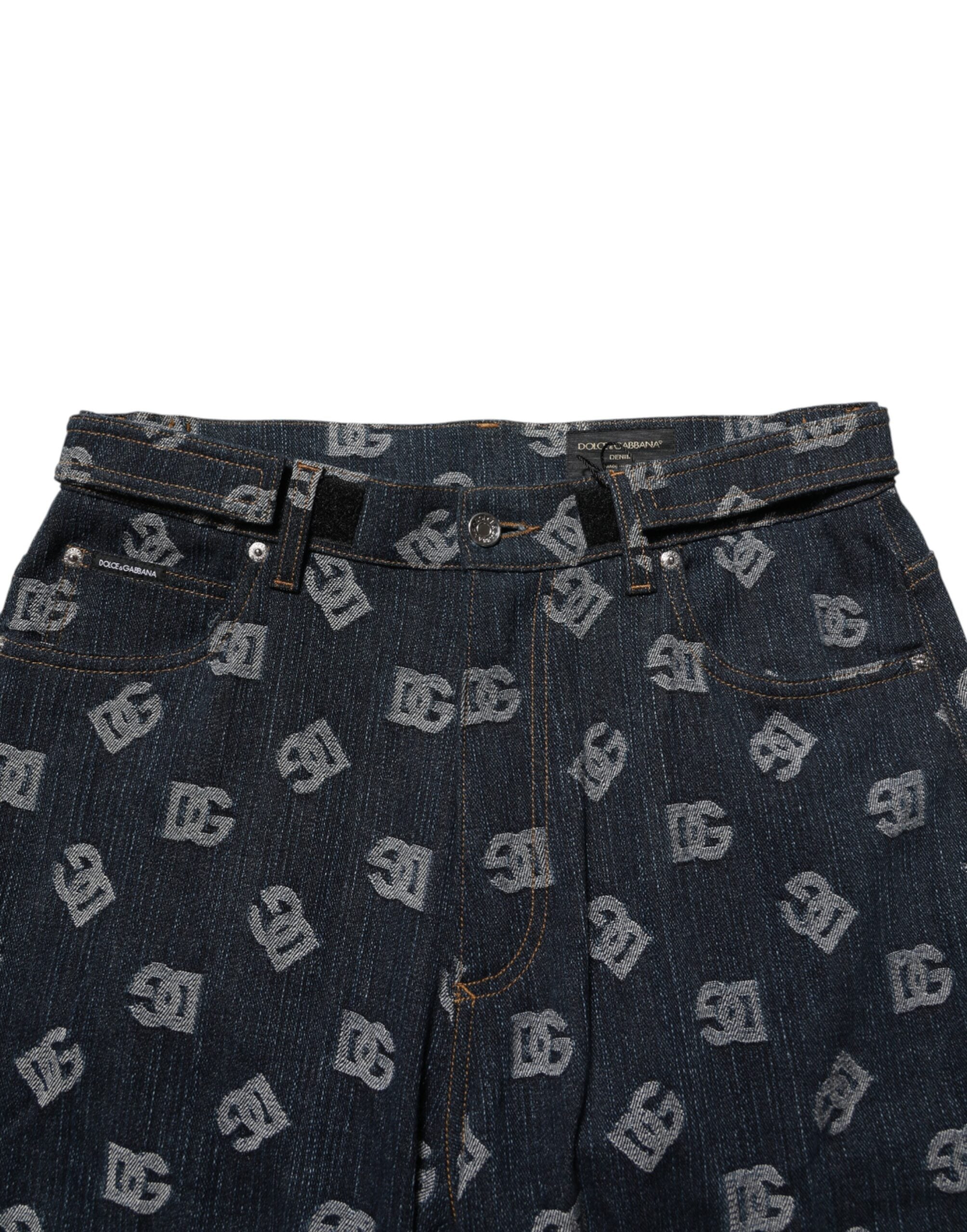 Dolce & Gabbana Gerade Jeans mit blauem Logo-Print für Herren
