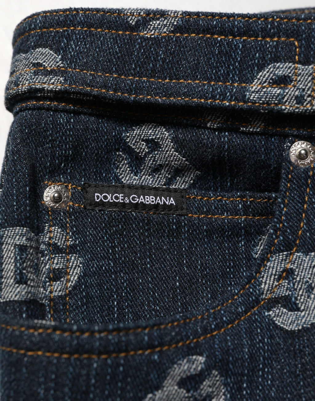 Dolce & Gabbana Gerade Jeans mit blauem Logo-Print für Herren