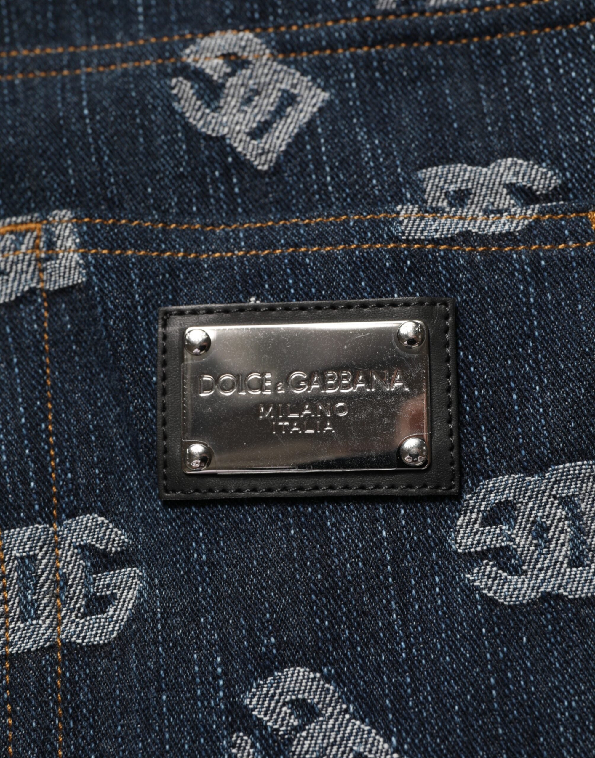 Dolce & Gabbana Gerade Jeans mit blauem Logo-Print für Herren