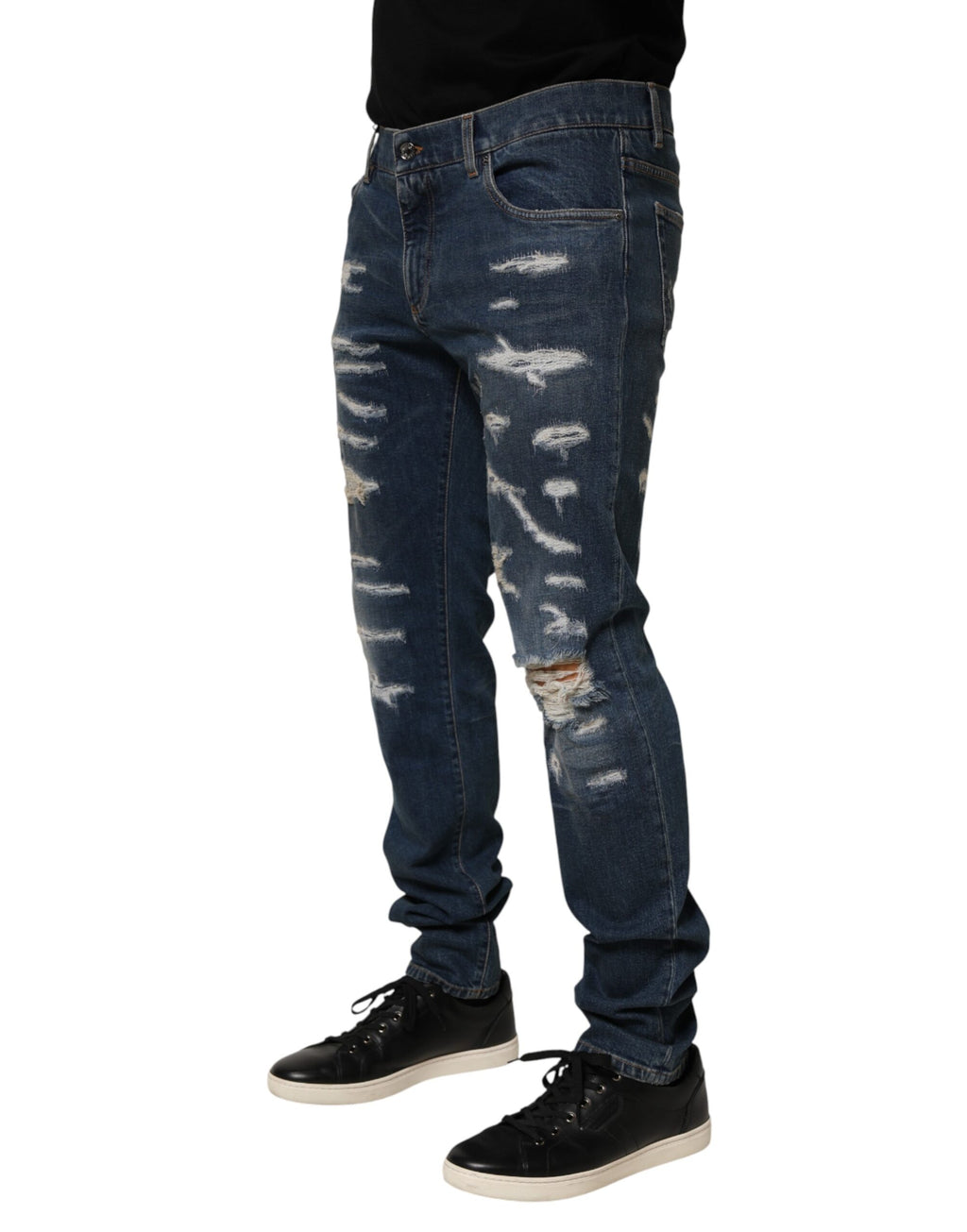 Dolce & Gabbana Blaue Distressed-Jeans aus Baumwolle für Herren