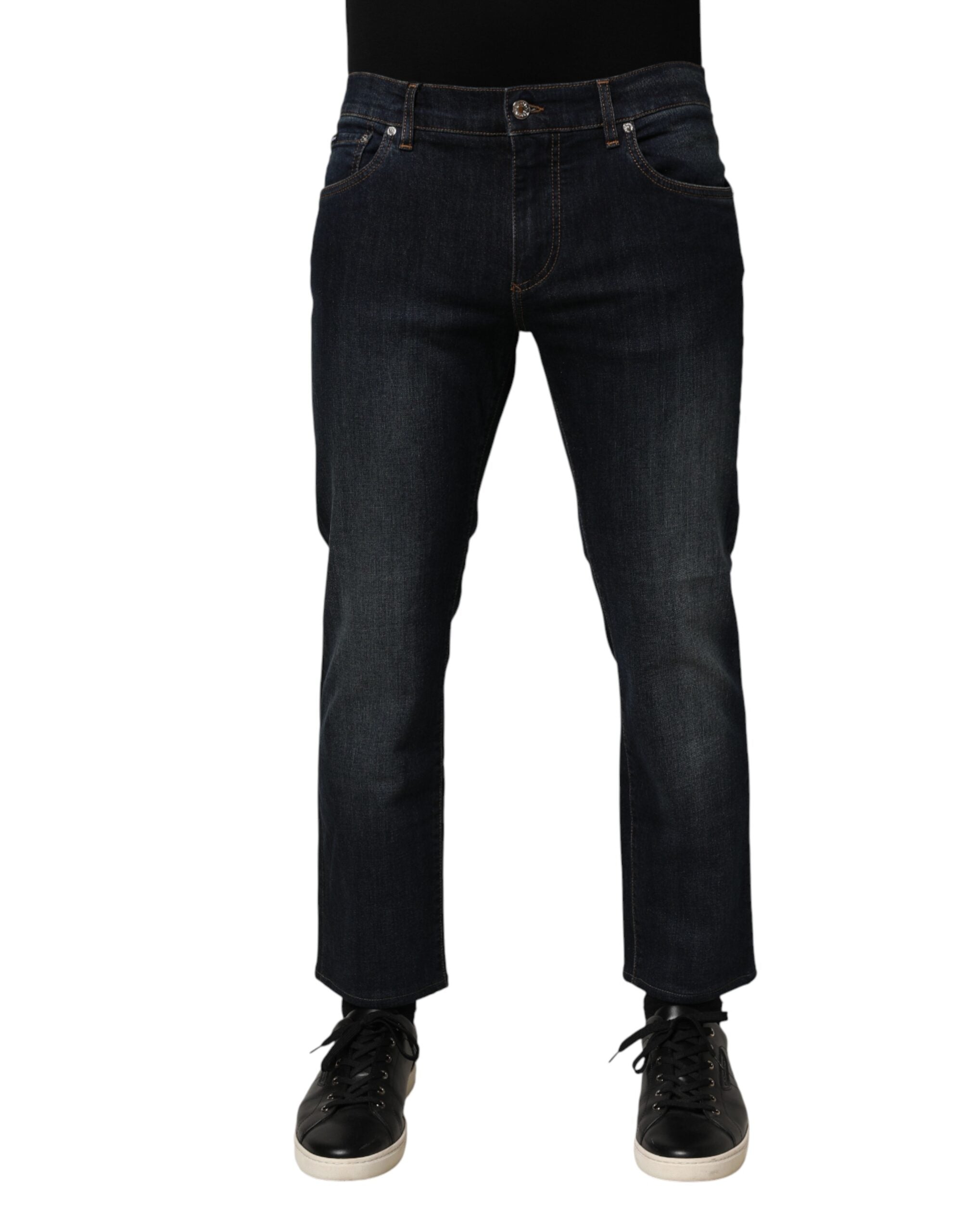 Dolce & Gabbana Dunkelblaue Herren-Skinny-Jeans aus Baumwolle