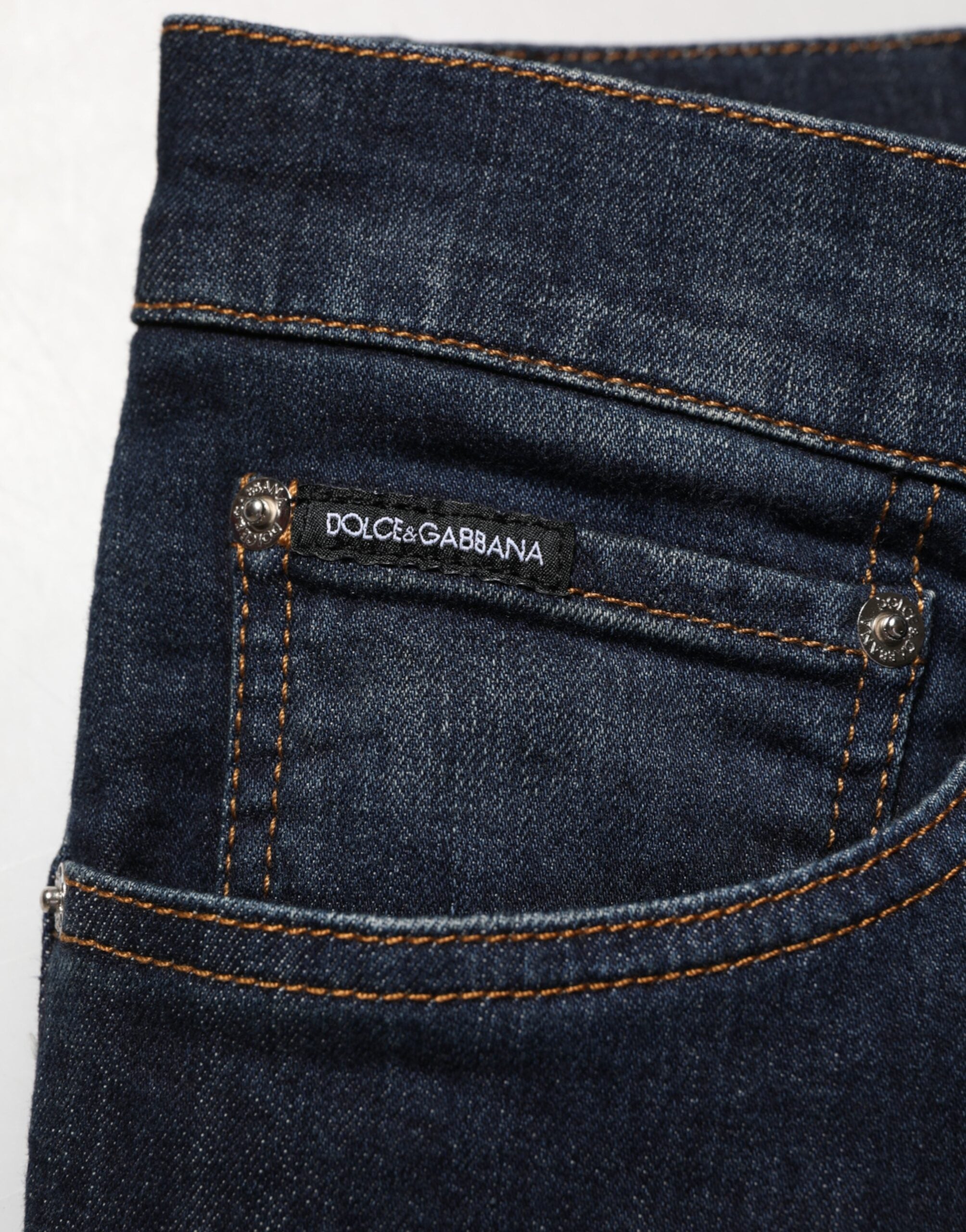 Dolce & Gabbana Dunkelblaue Herren-Skinny-Jeans aus Baumwolle