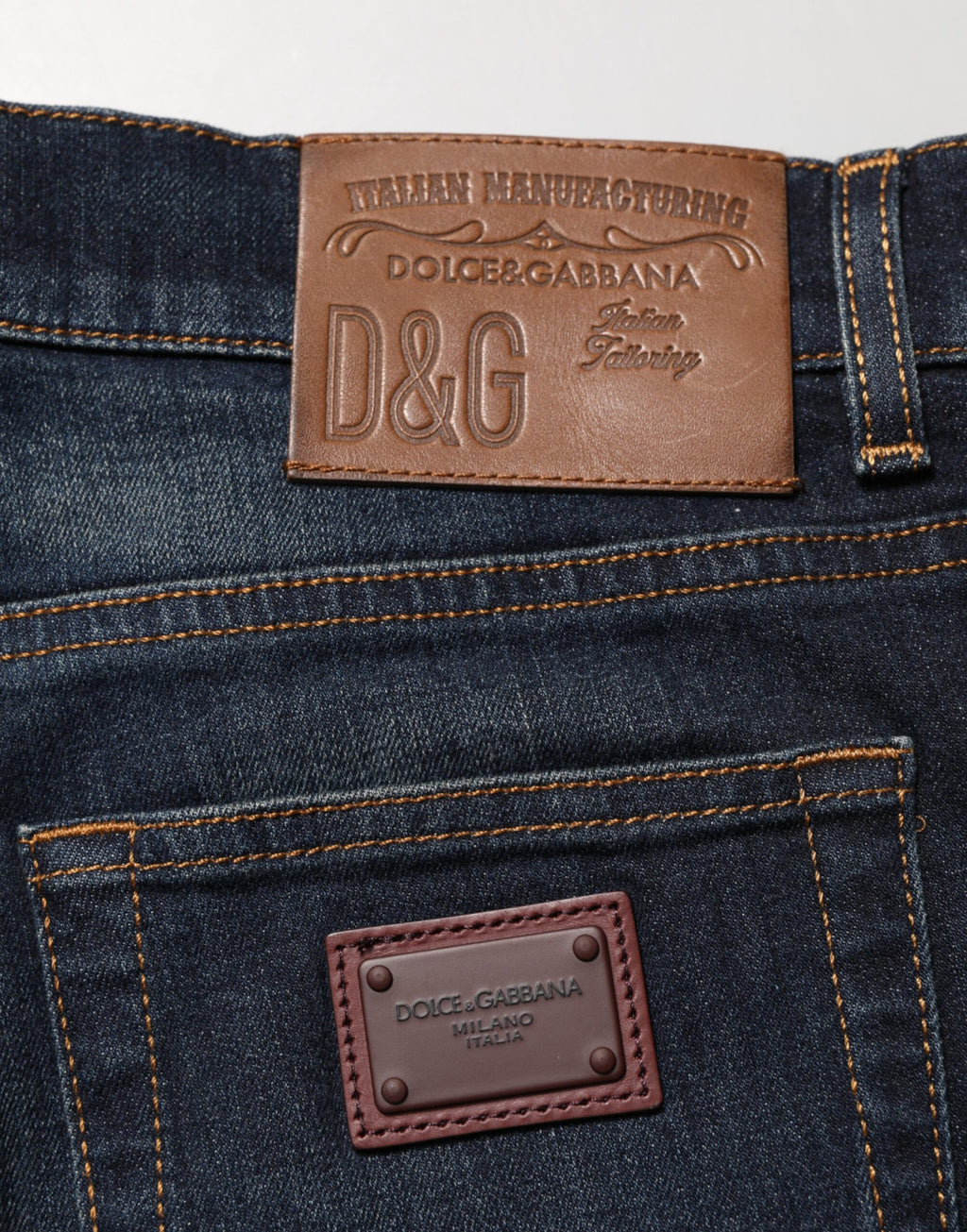 Dolce & Gabbana Dunkelblaue Herren-Skinny-Jeans aus Baumwolle