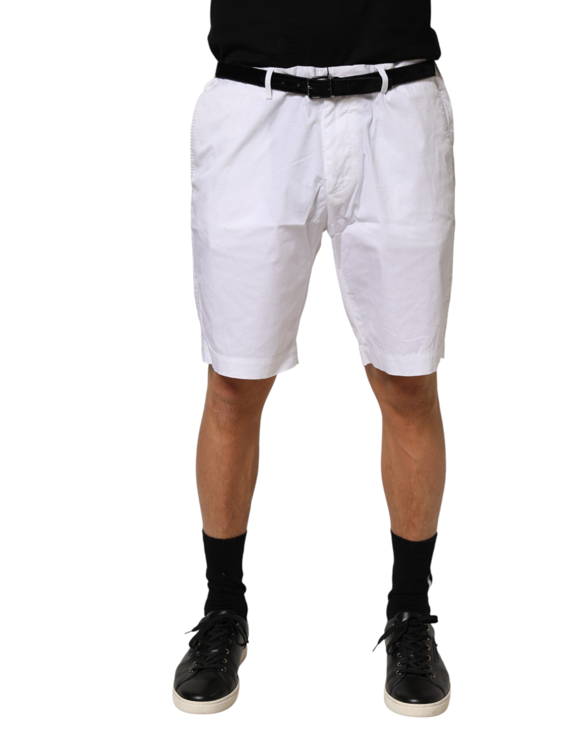 Dolce & Gabbana Weiße Baumwoll-Stretch-Bermuda-Shorts für Herren