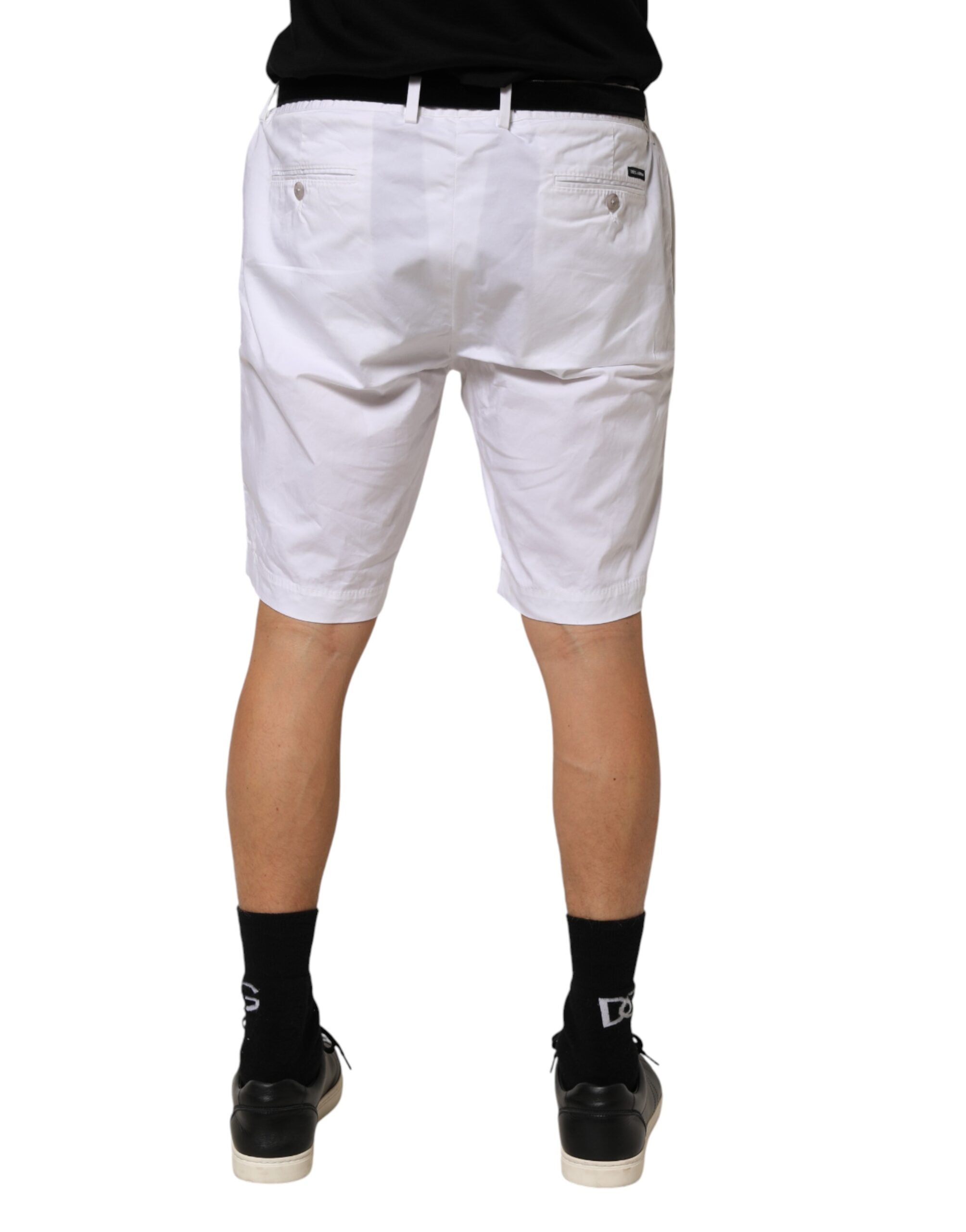 Dolce & Gabbana Weiße Baumwoll-Stretch-Bermuda-Shorts für Herren