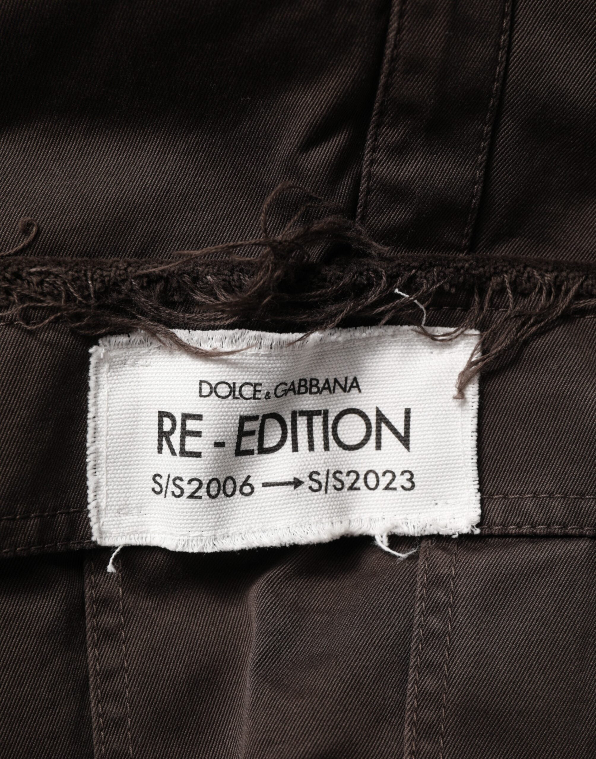 Dolce & Gabbana Braune Re-Edition Baumwoll-Cargo-Hose für Herren