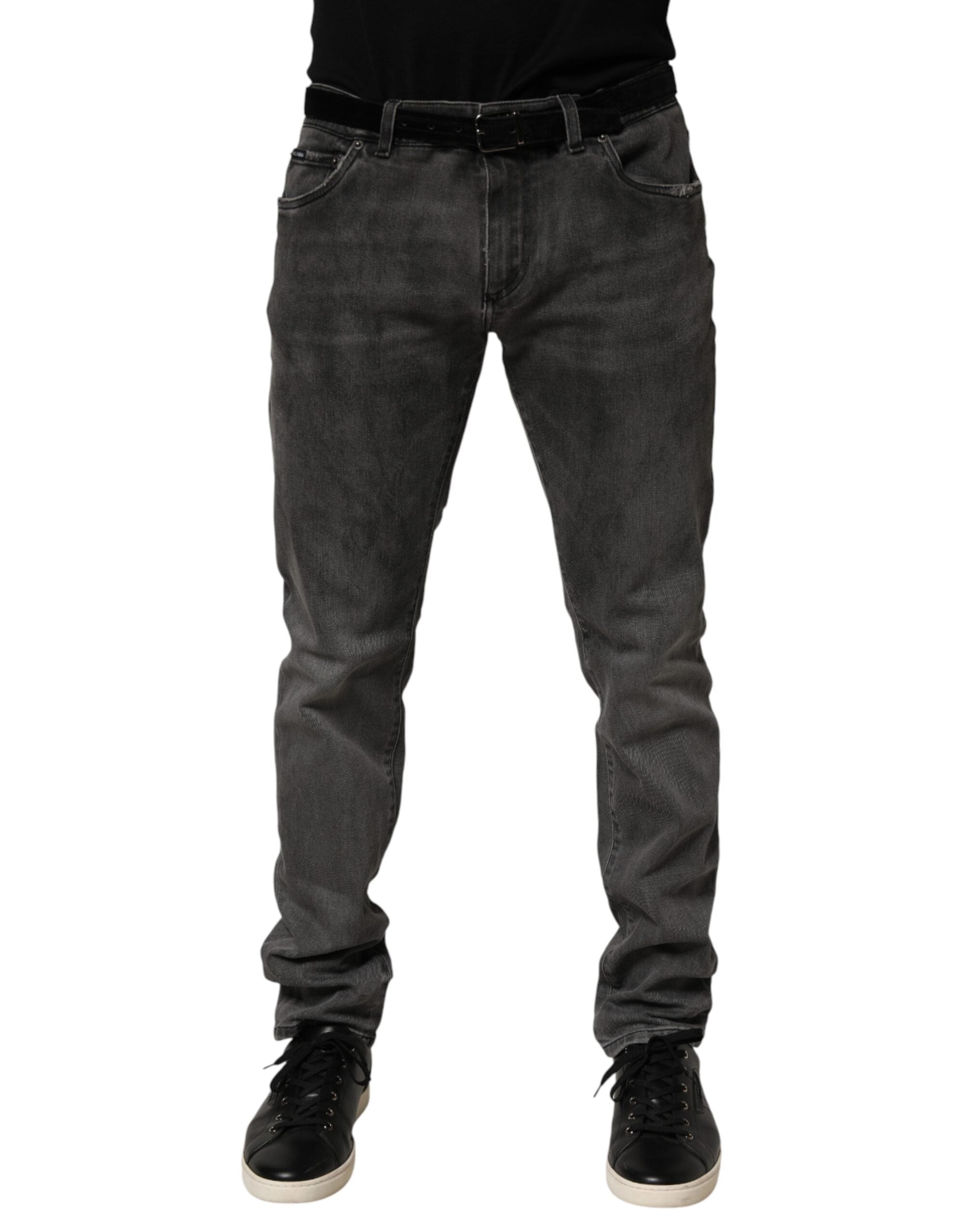 Dolce & Gabbana Dunkelgraue Skinny-Jeans aus Baumwolle für Herren
