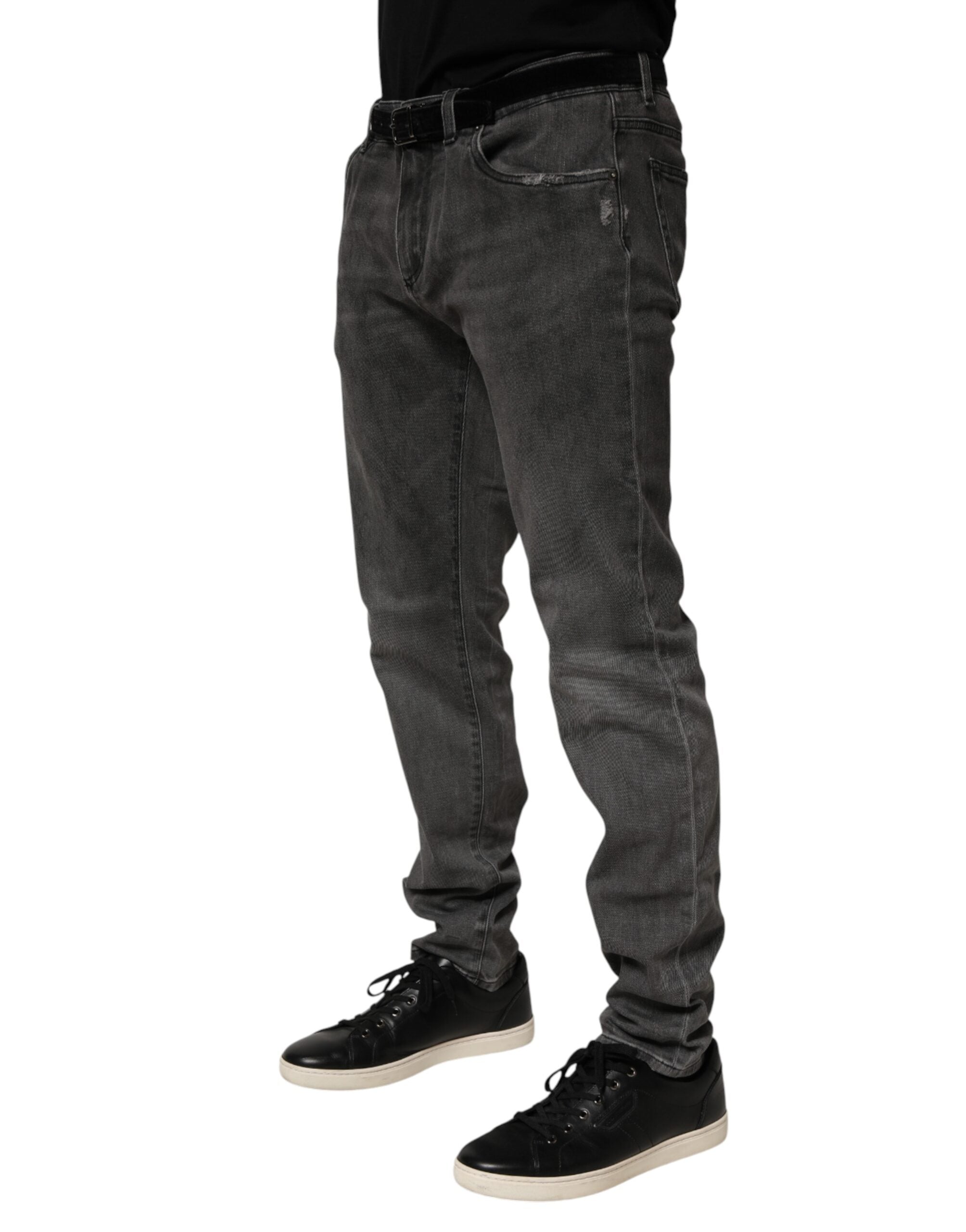 Dolce & Gabbana Dunkelgraue Skinny-Jeans aus Baumwolle für Herren
